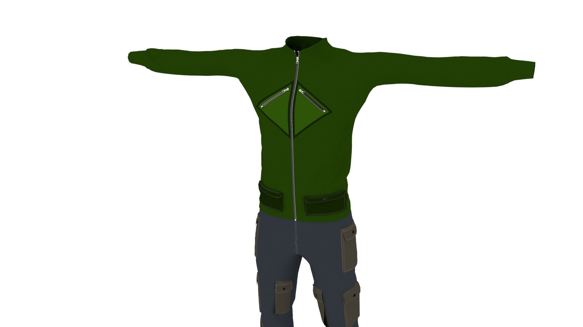 Man Outfit Low-poly 3D model_2