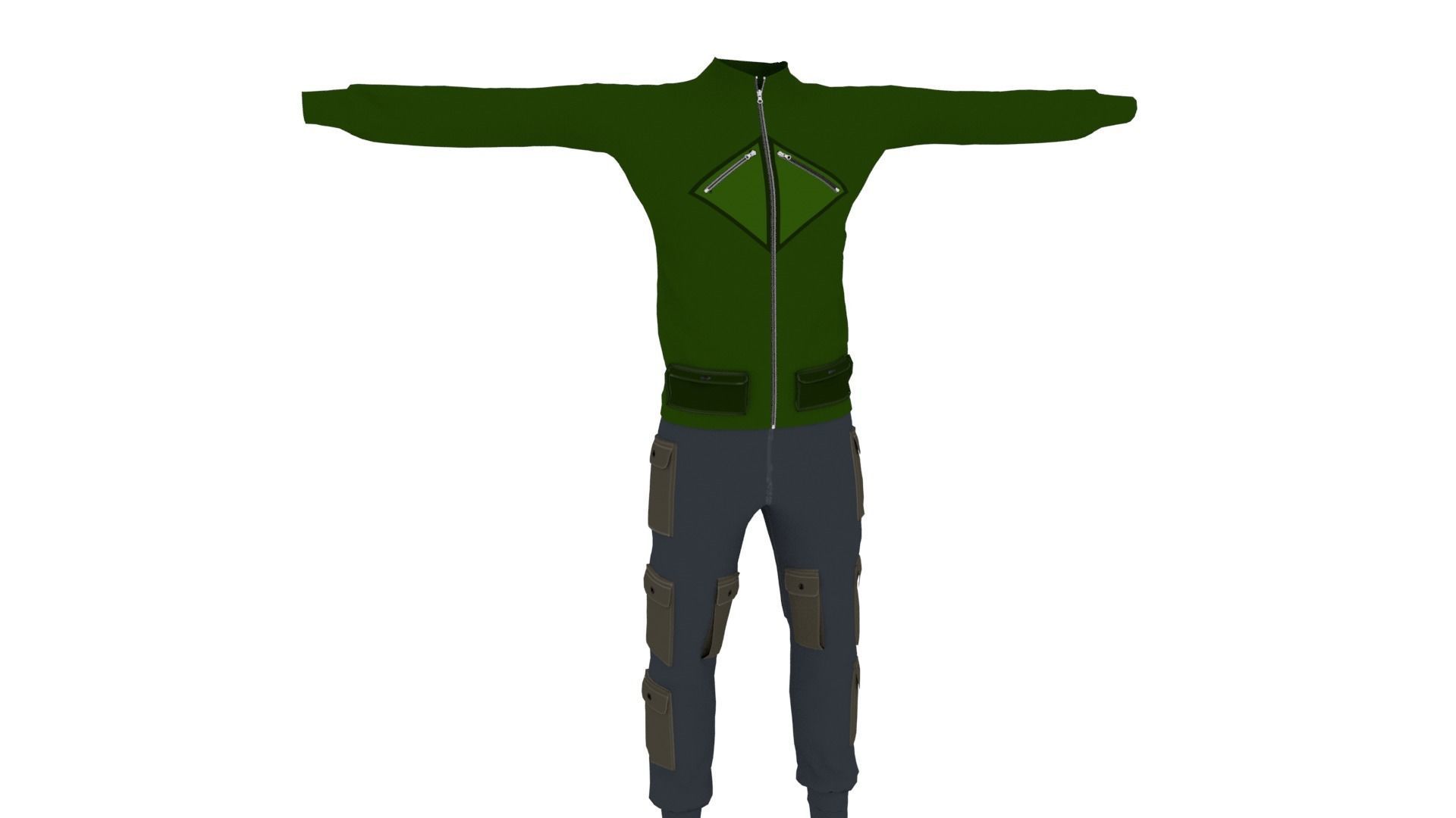 Man Outfit Low-poly 3D model_1