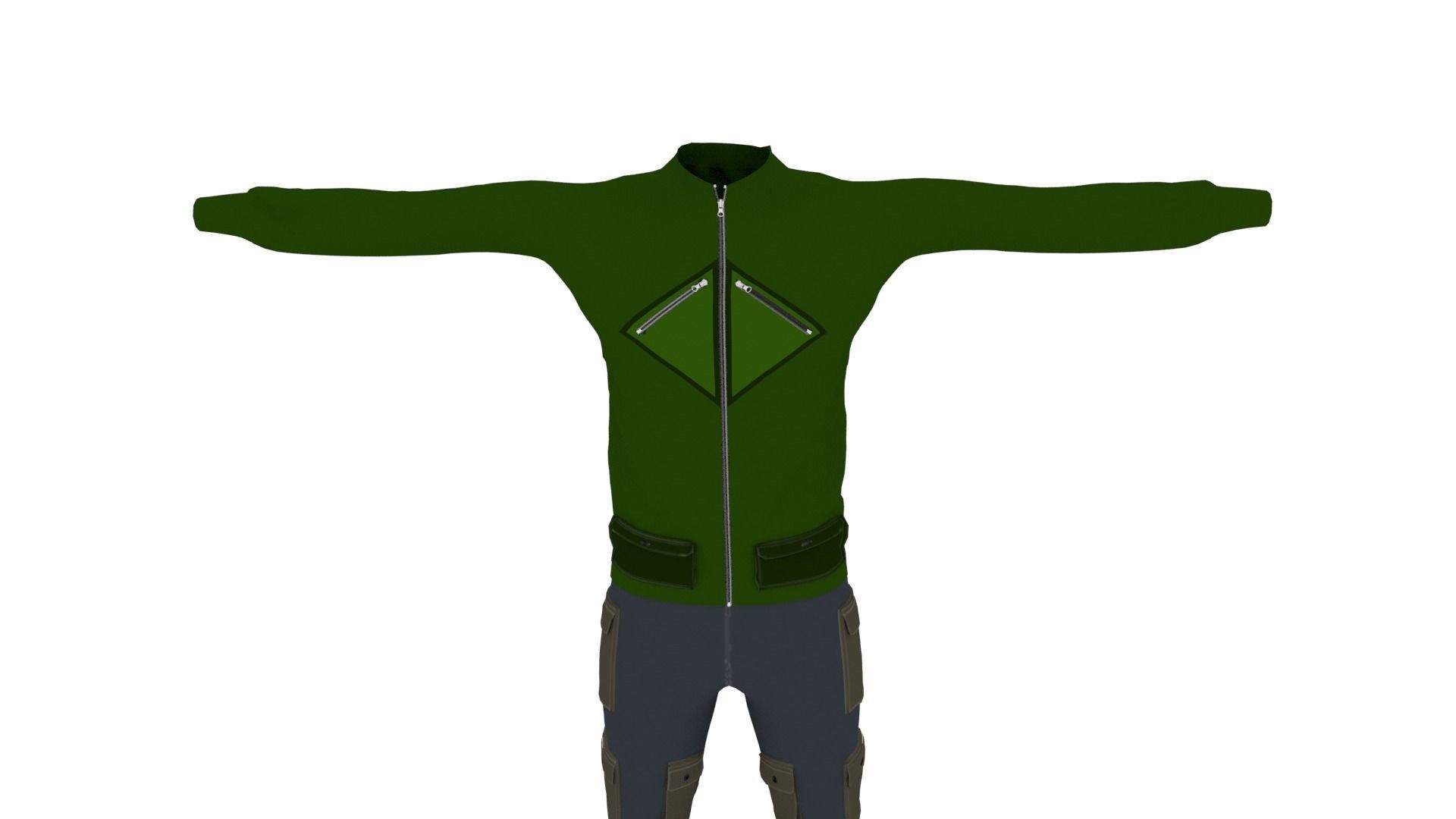 Man Outfit Low-poly 3D model_5