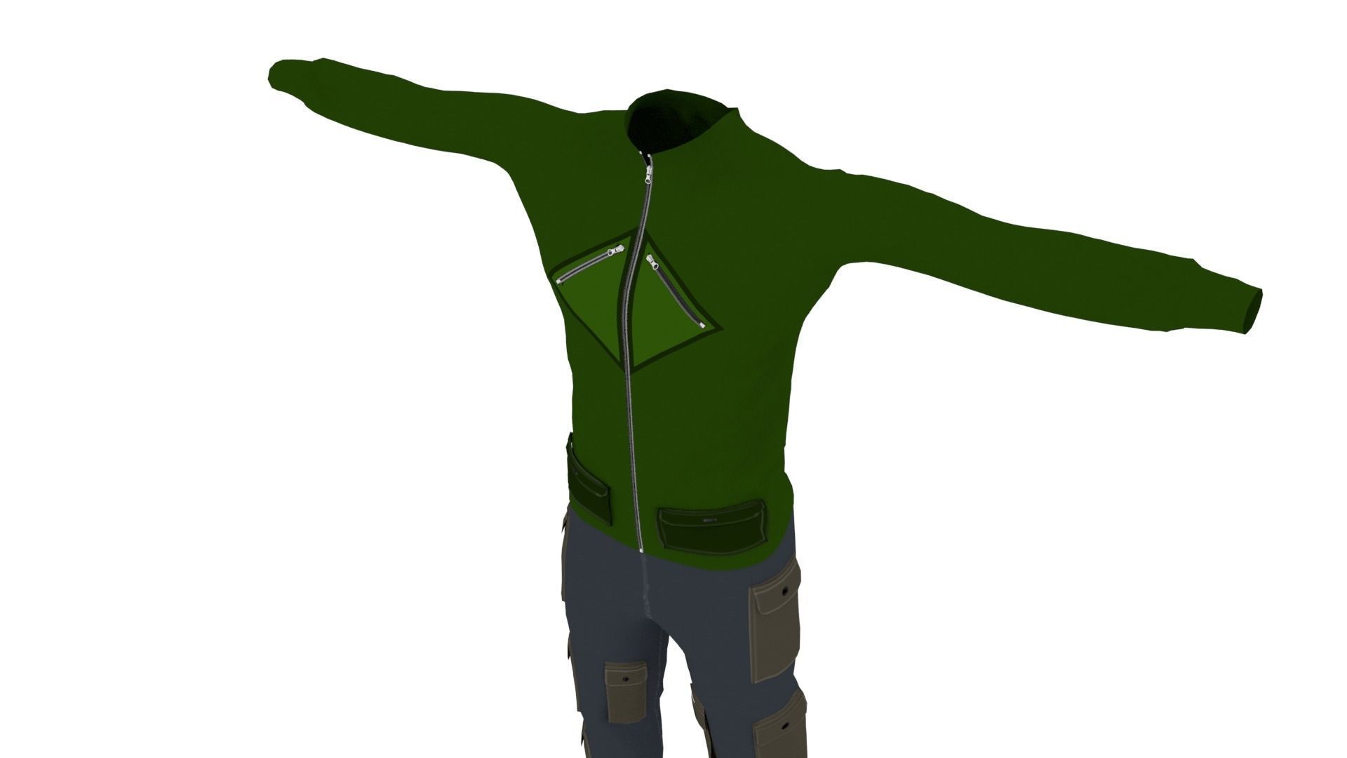Man Outfit Low-poly 3D model_4