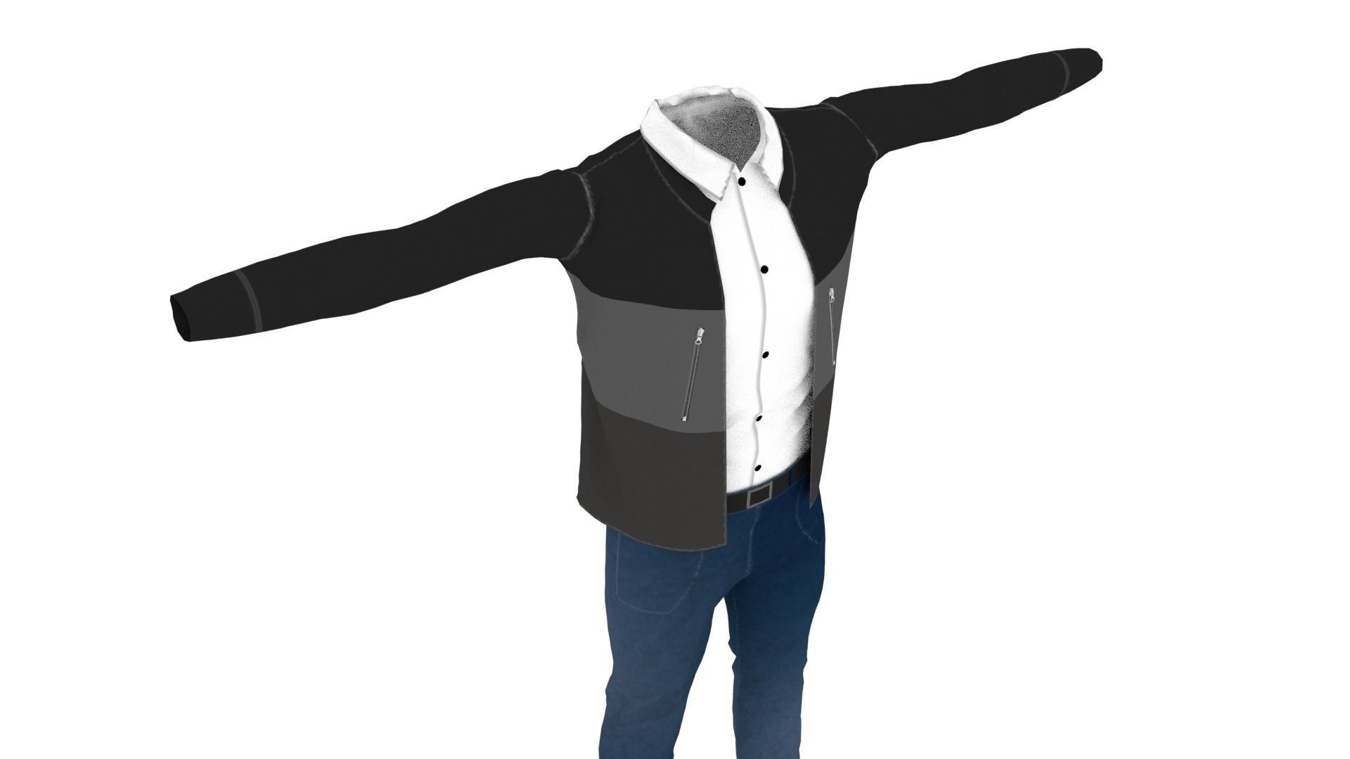 Man Outfit Low-poly 3D model_4