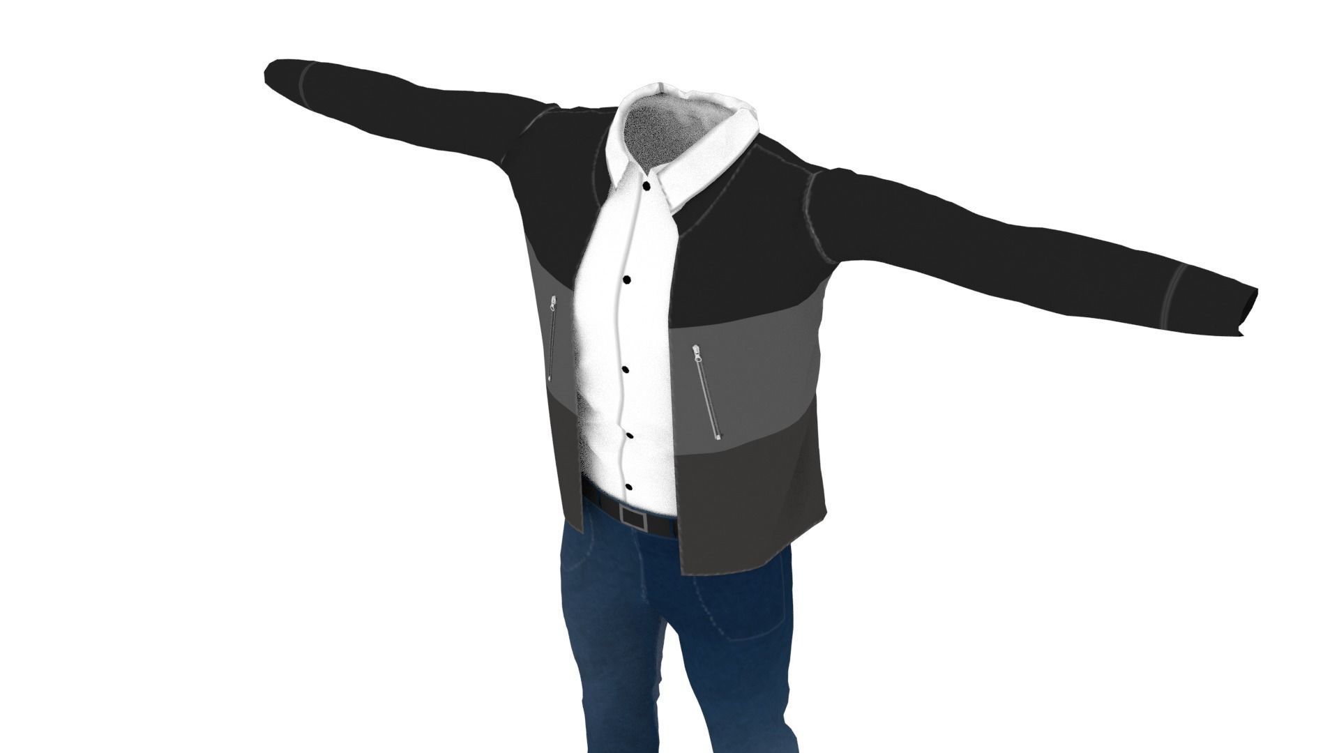 Man Outfit Low-poly 3D model_3