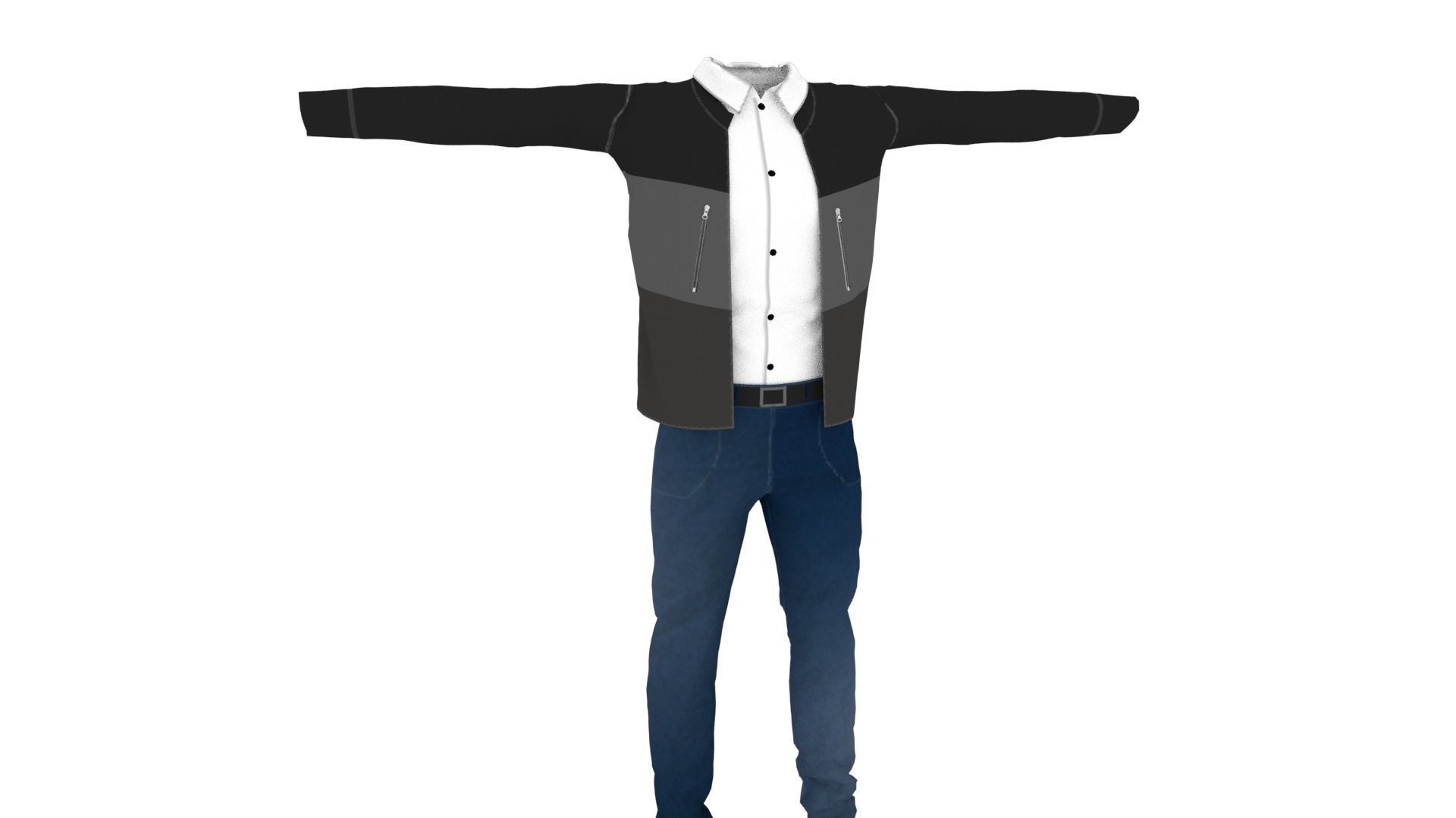 Man Outfit Low-poly 3D model_1