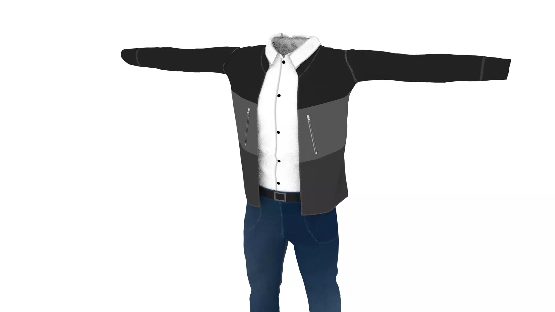 Man Outfit Low-poly 3D model_0