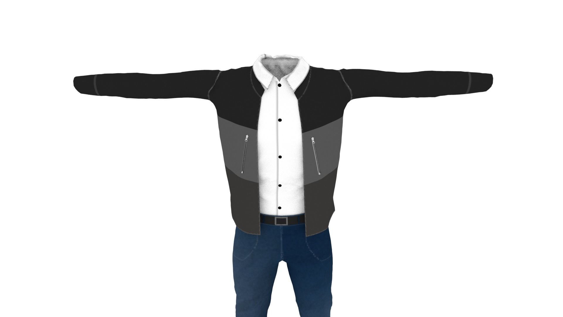 Man Outfit Low-poly 3D model_5