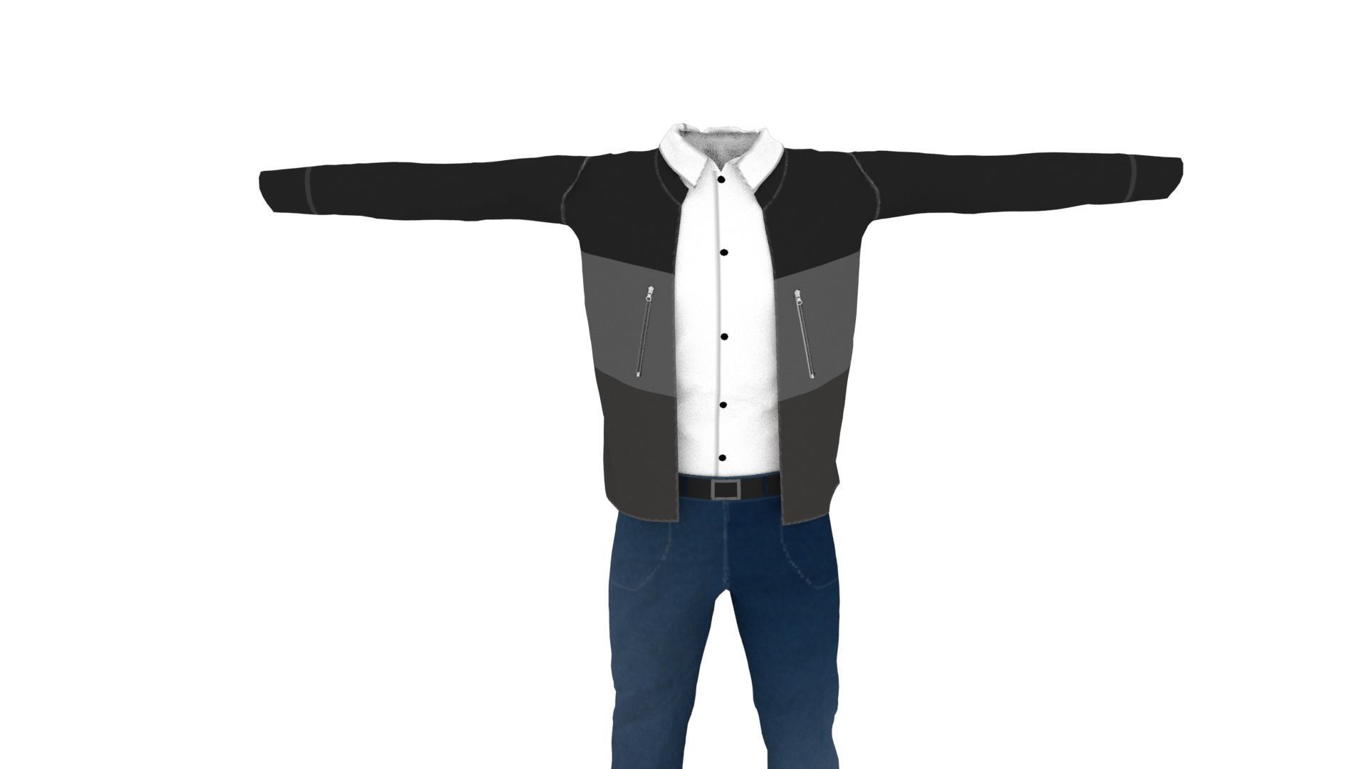 Man Outfit Low-poly 3D model_2