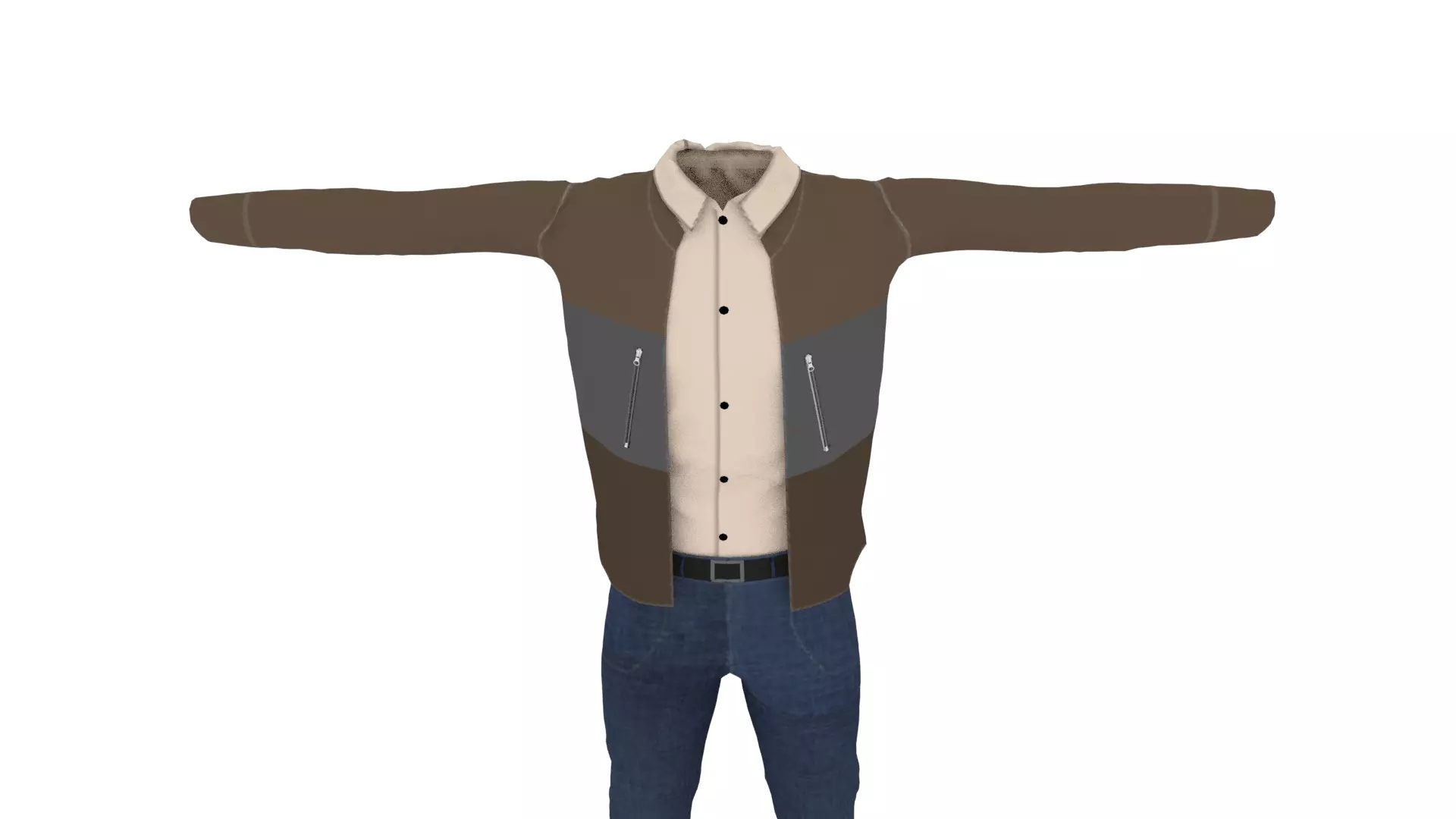 Man Outfit Low-poly 3D model_0
