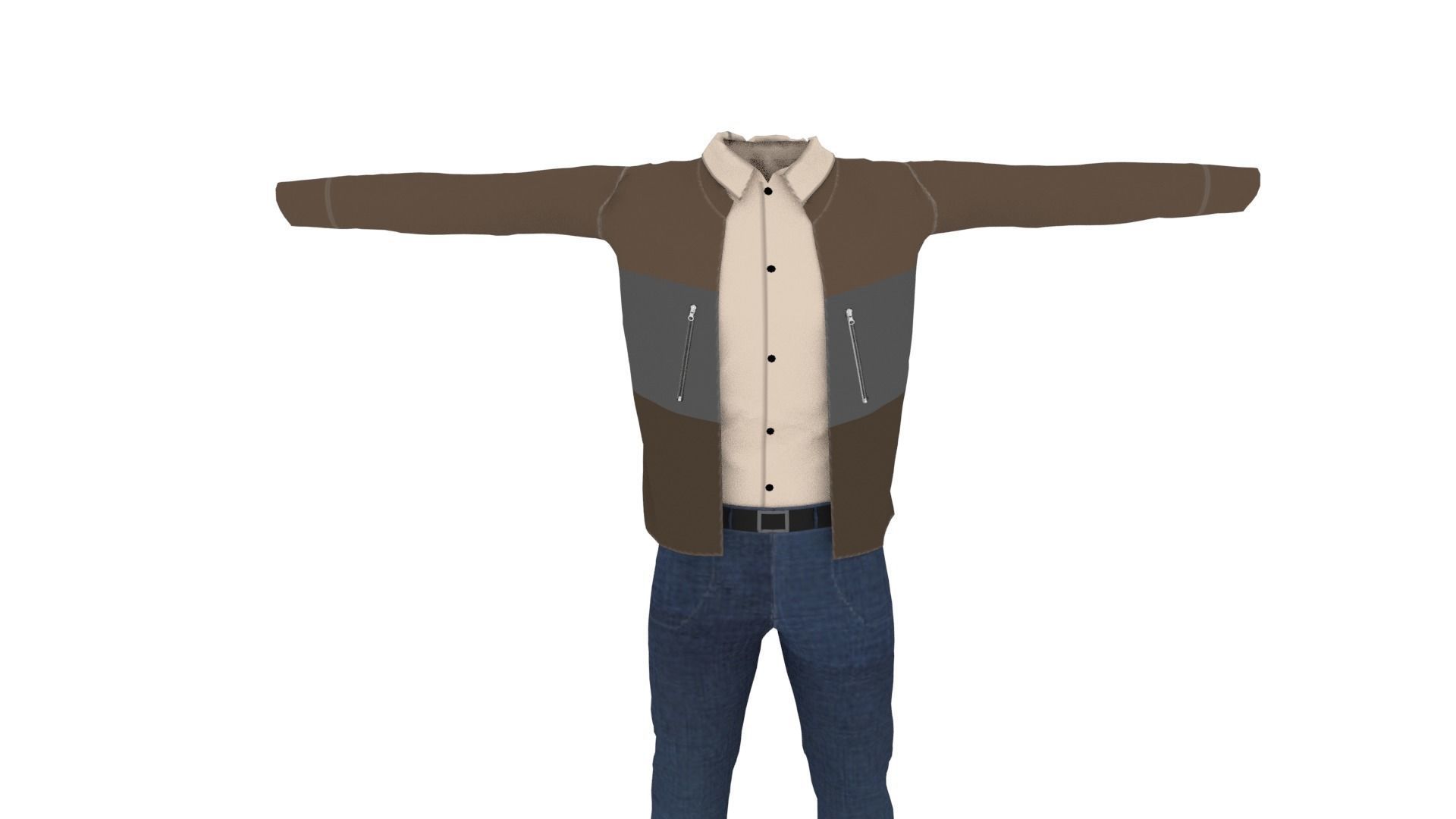Man Outfit Low-poly 3D model_3