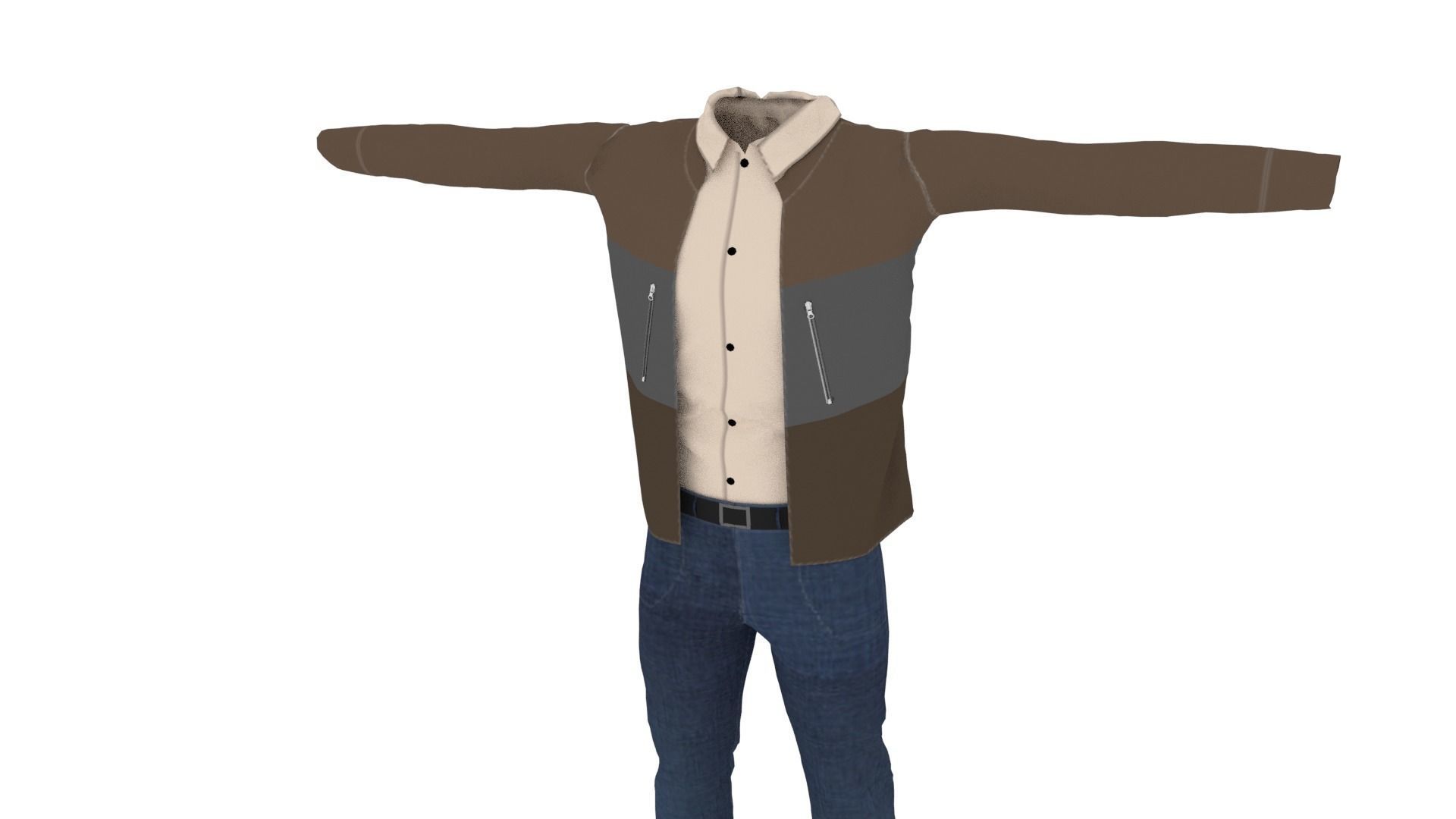 Man Outfit Low-poly 3D model_2
