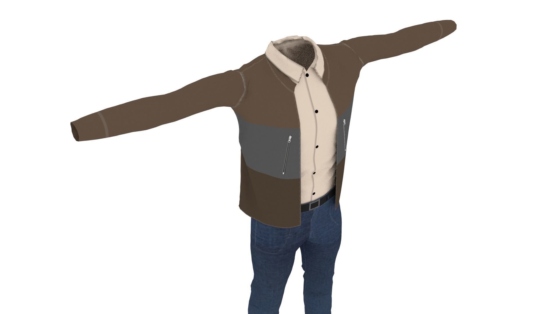 Man Outfit Low-poly 3D model_5