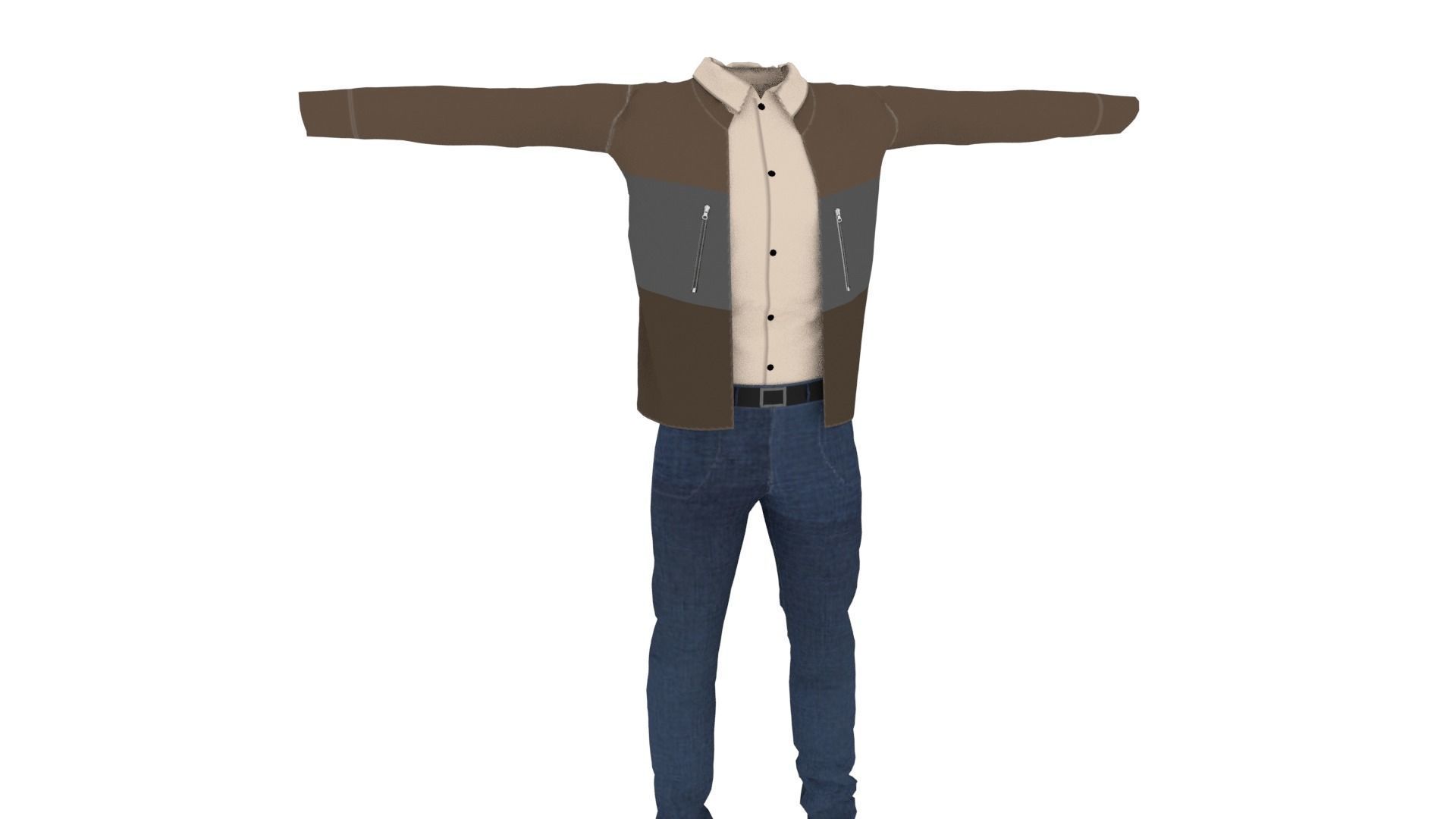 Man Outfit Low-poly 3D model_1