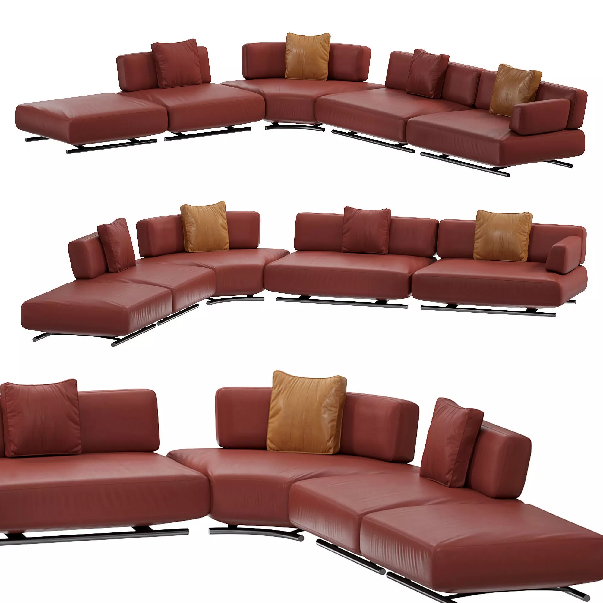 Cava Two Seaters Sofa by Mauro Lipparini 3D model