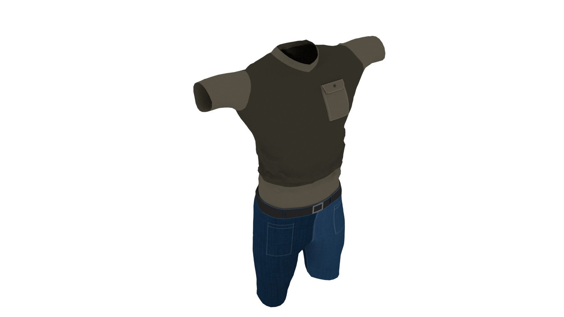 Man Outfit Low-poly 3D model_5