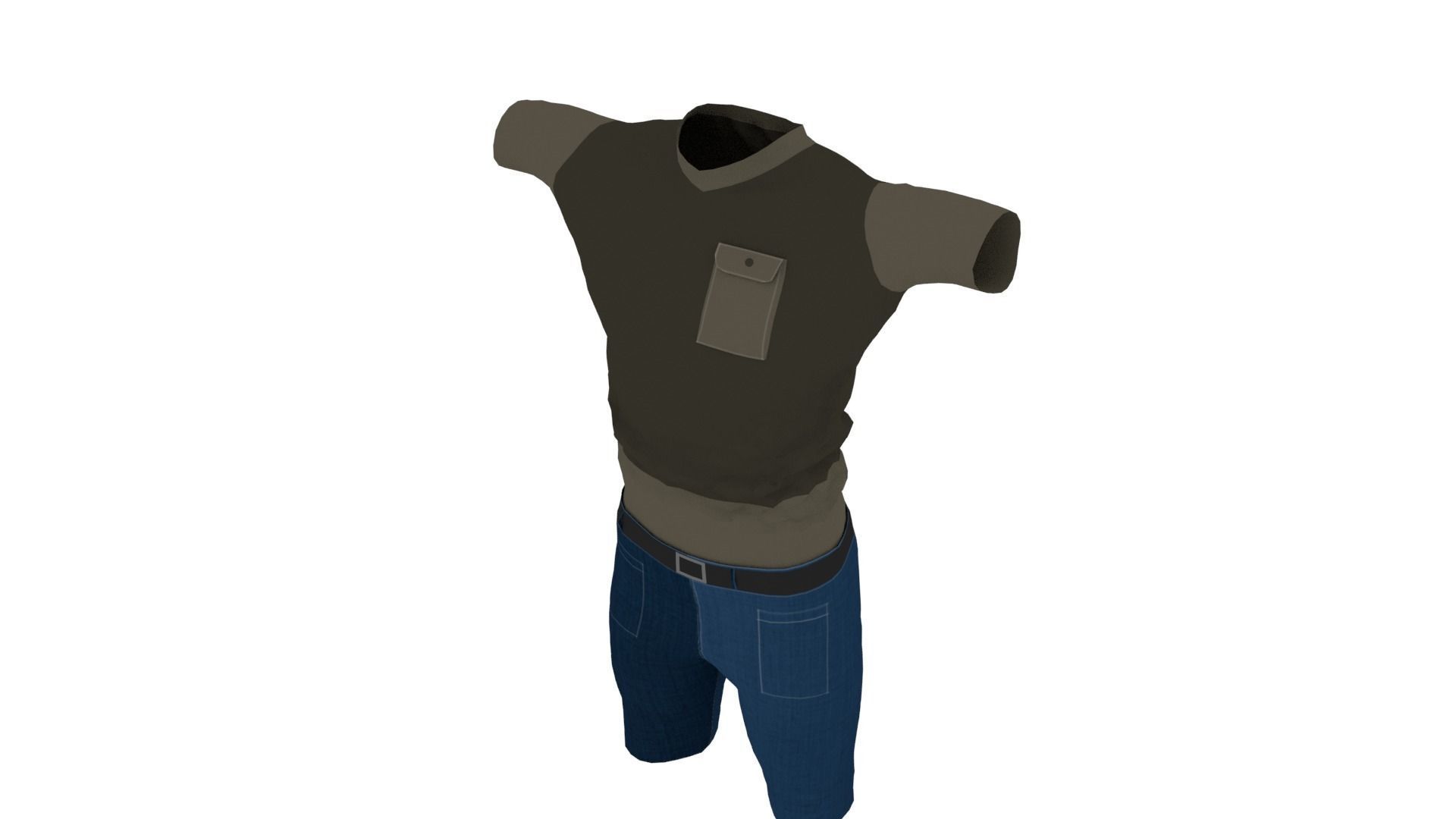 Man Outfit Low-poly 3D model_4