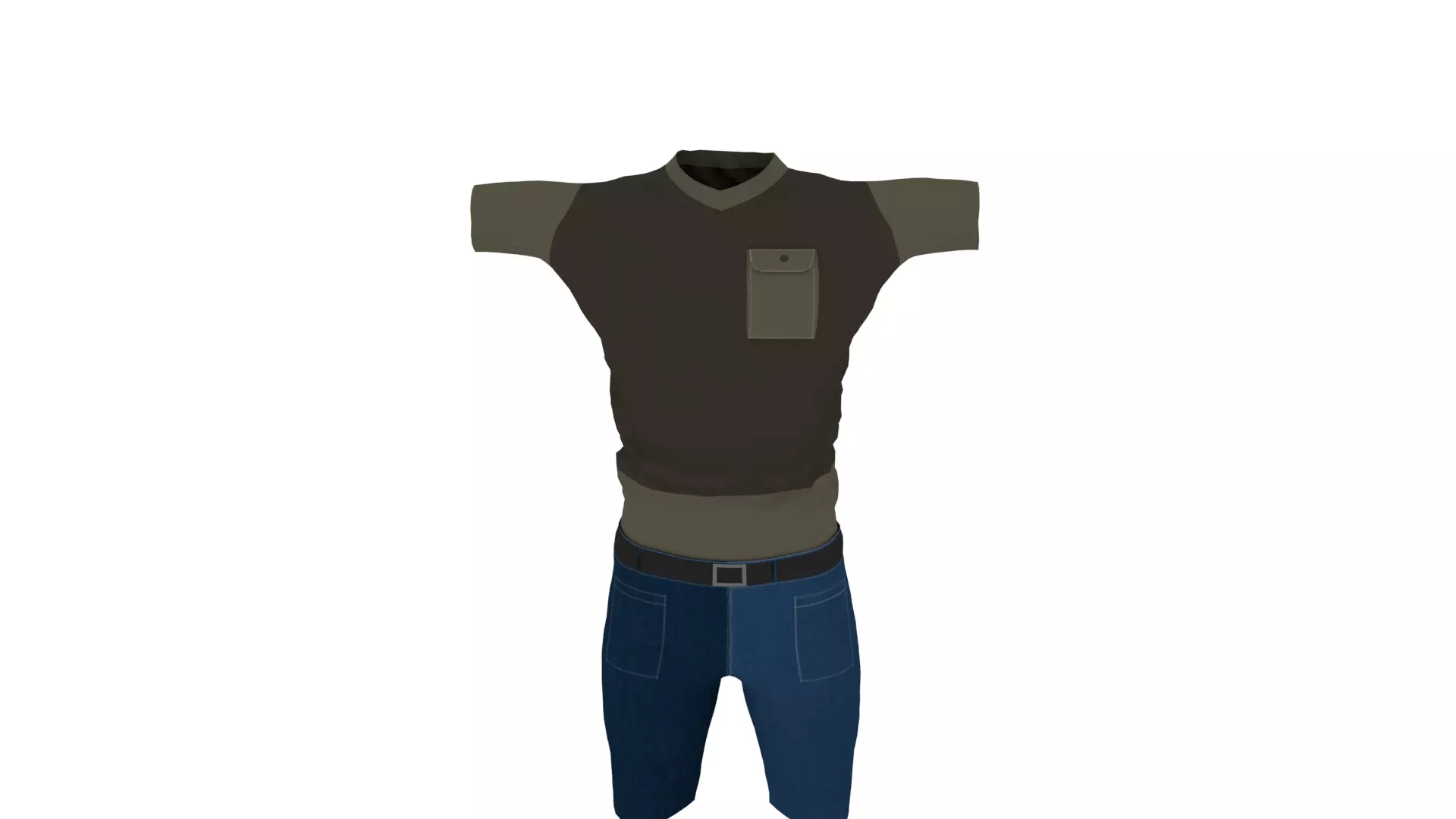 Man Outfit Low-poly 3D model_0