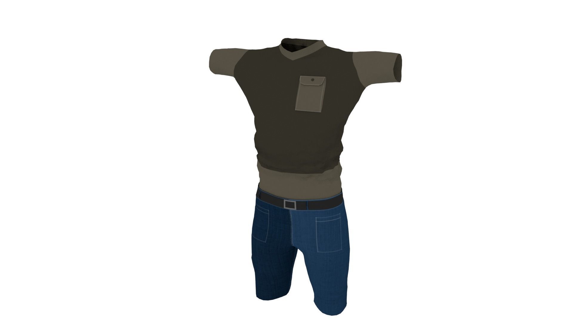 Man Outfit Low-poly 3D model_2