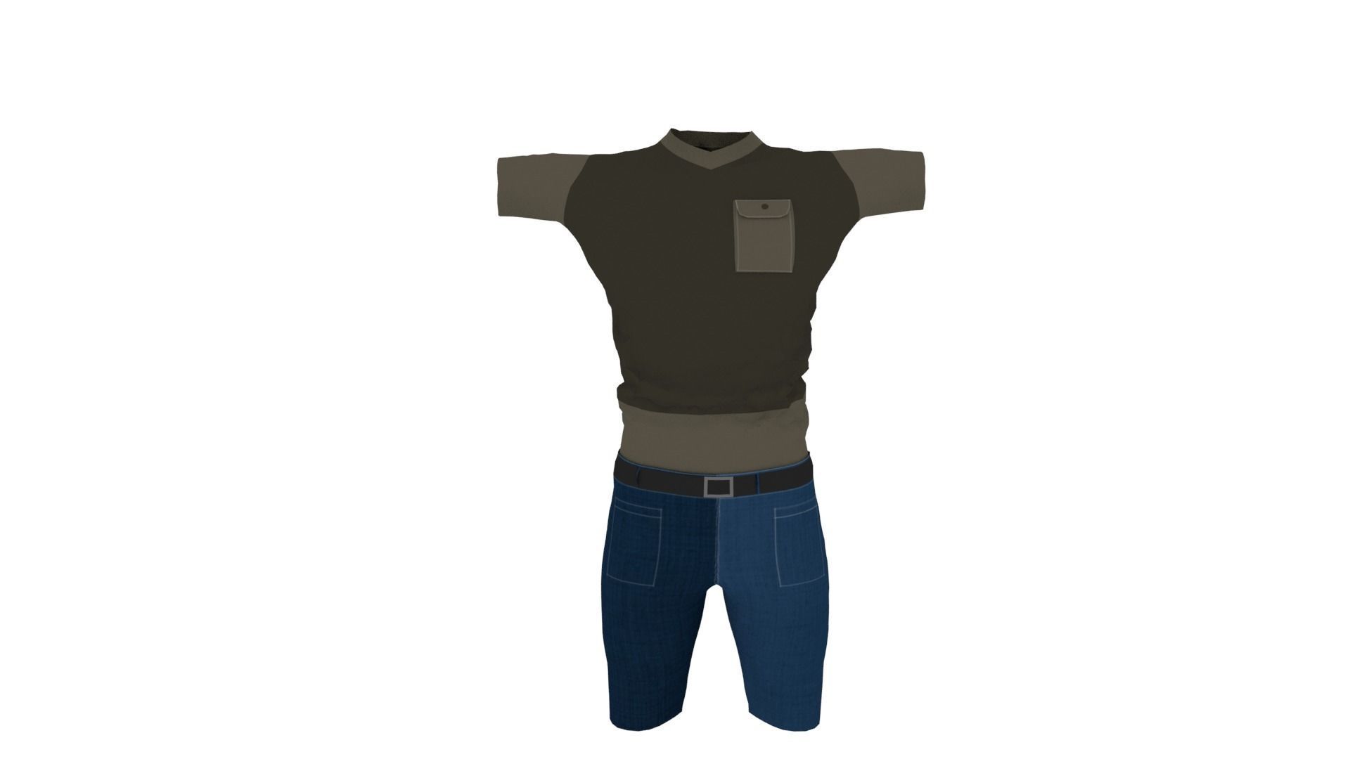 Man Outfit Low-poly 3D model_3