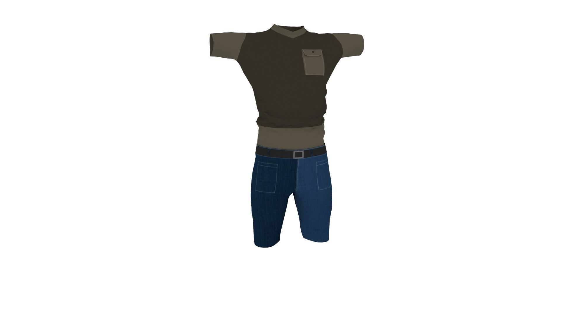 Man Outfit Low-poly 3D model_1