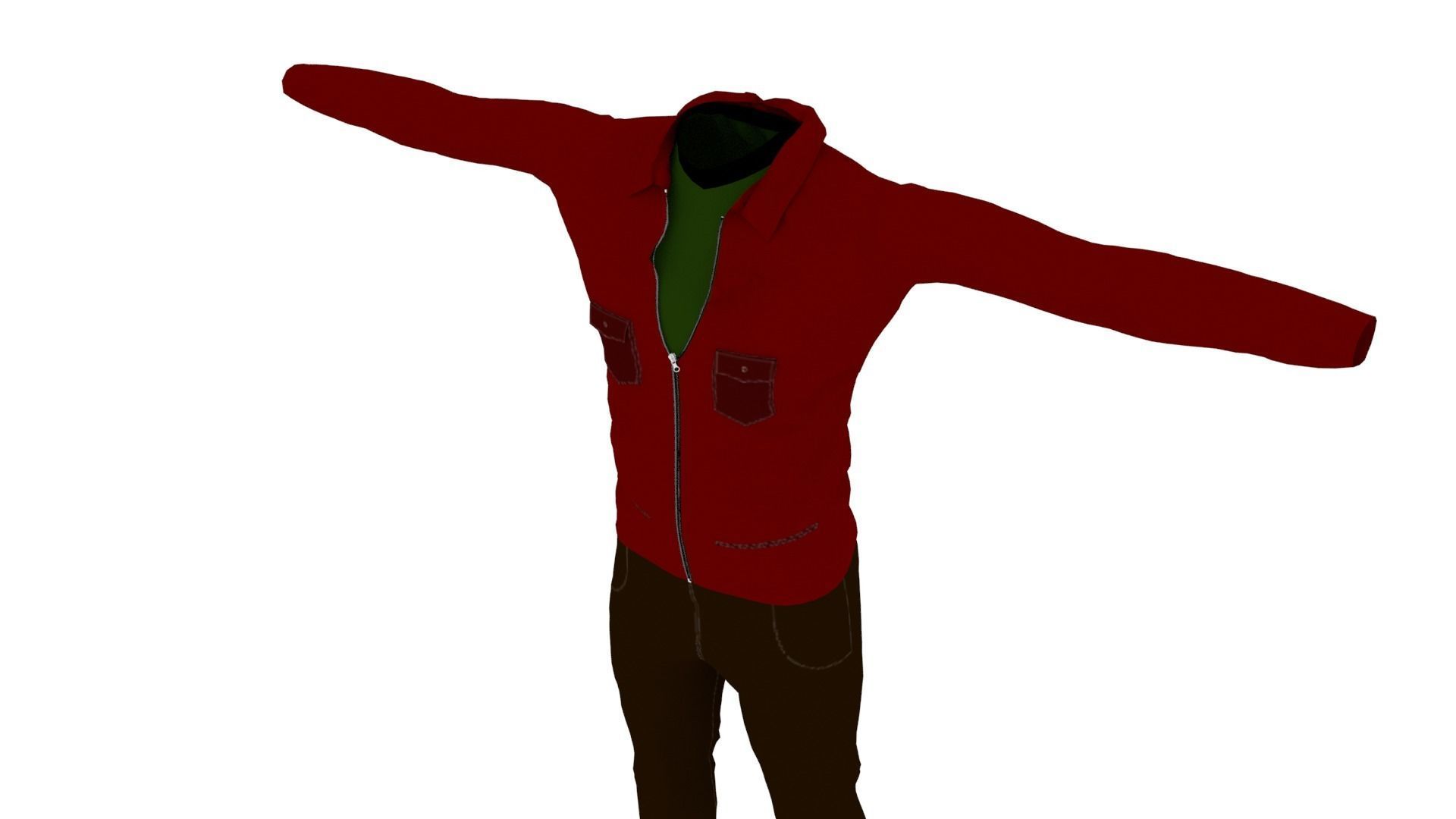 Man Outfit Low-poly 3D model_3