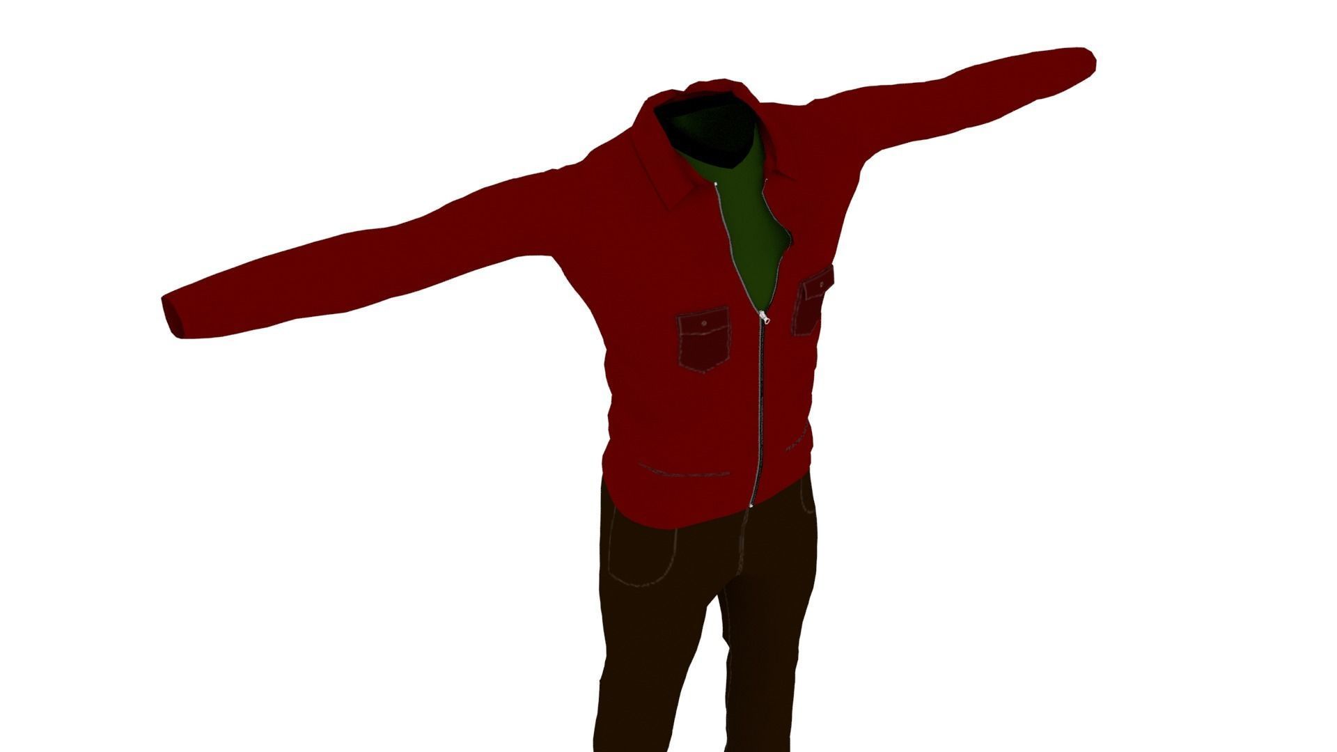 Man Outfit Low-poly 3D model_4