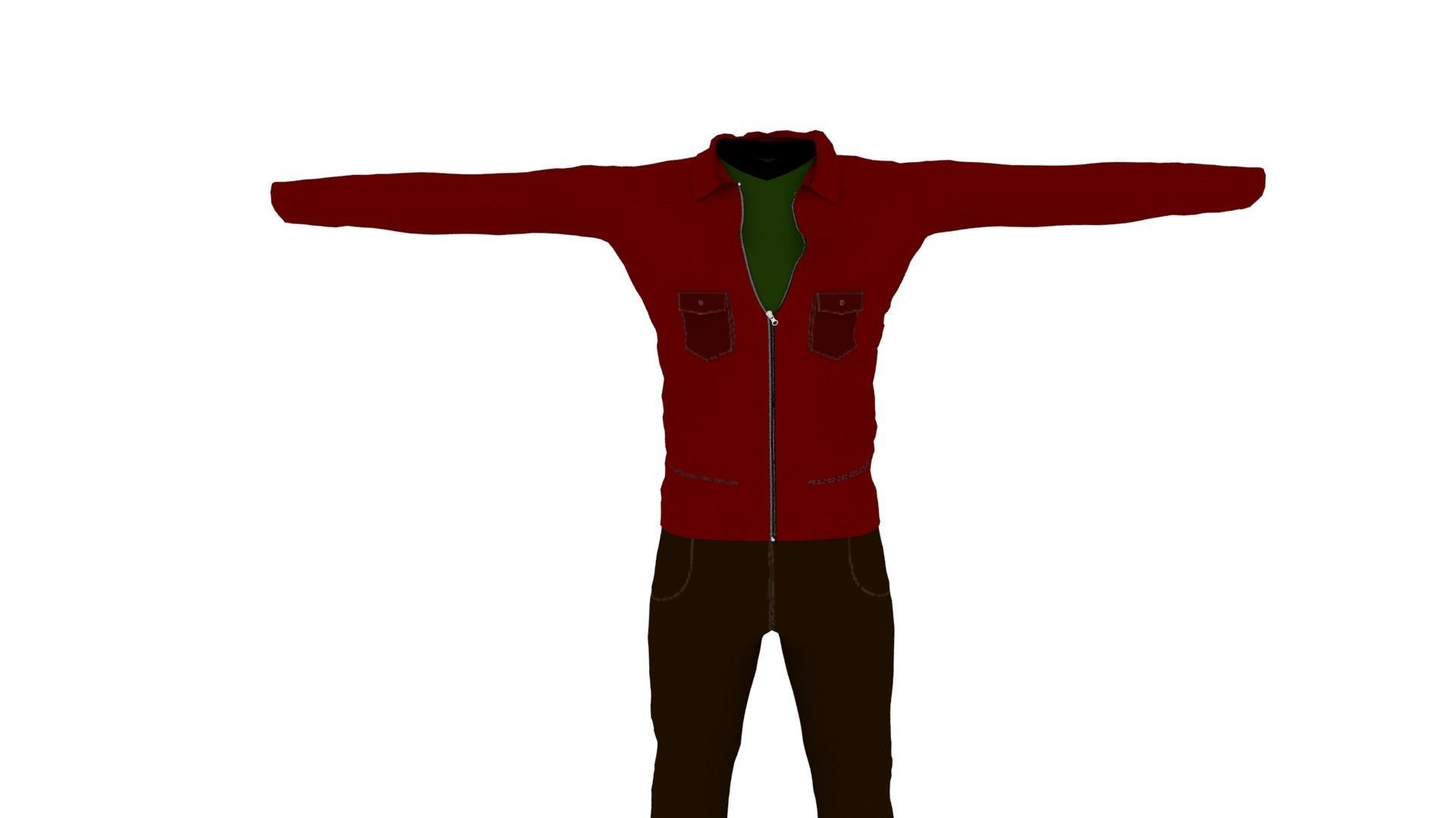 Man Outfit Low-poly 3D model_2
