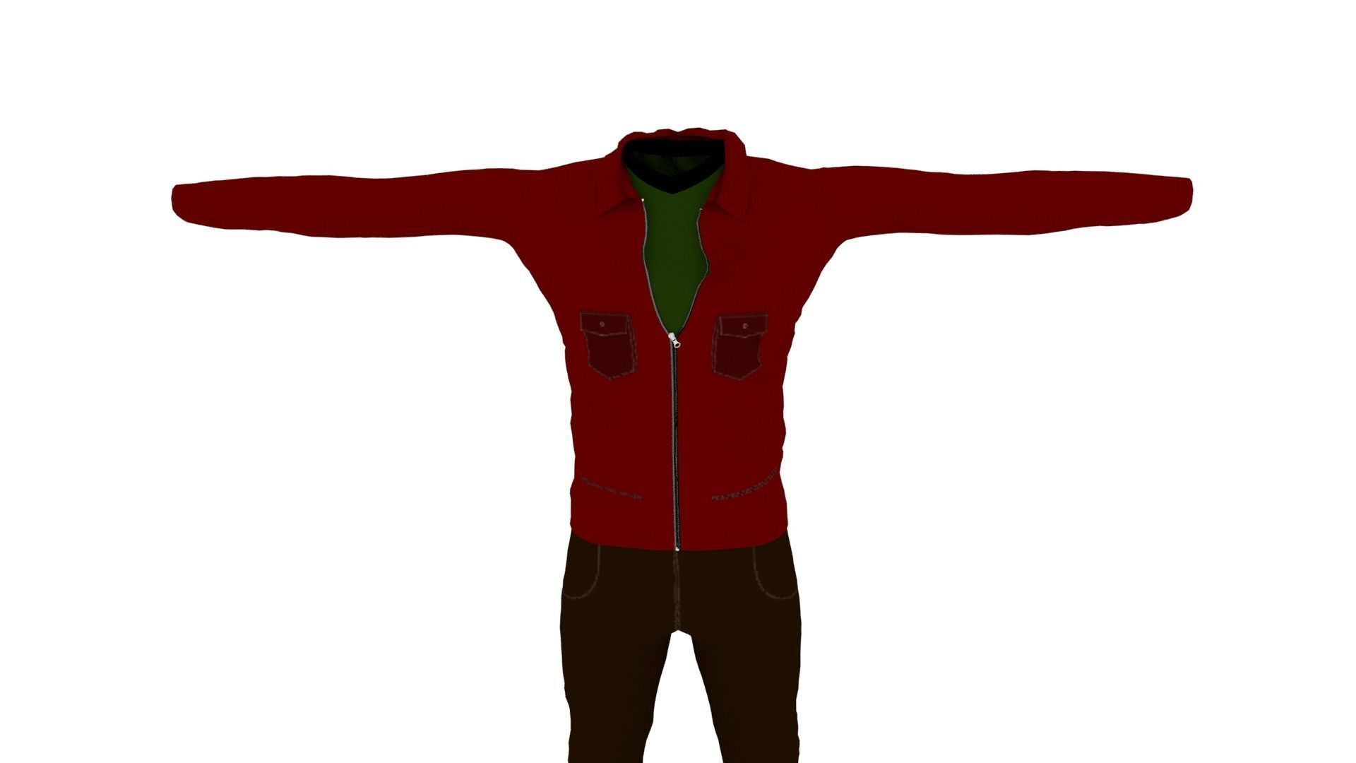 Man Outfit Low-poly 3D model_5