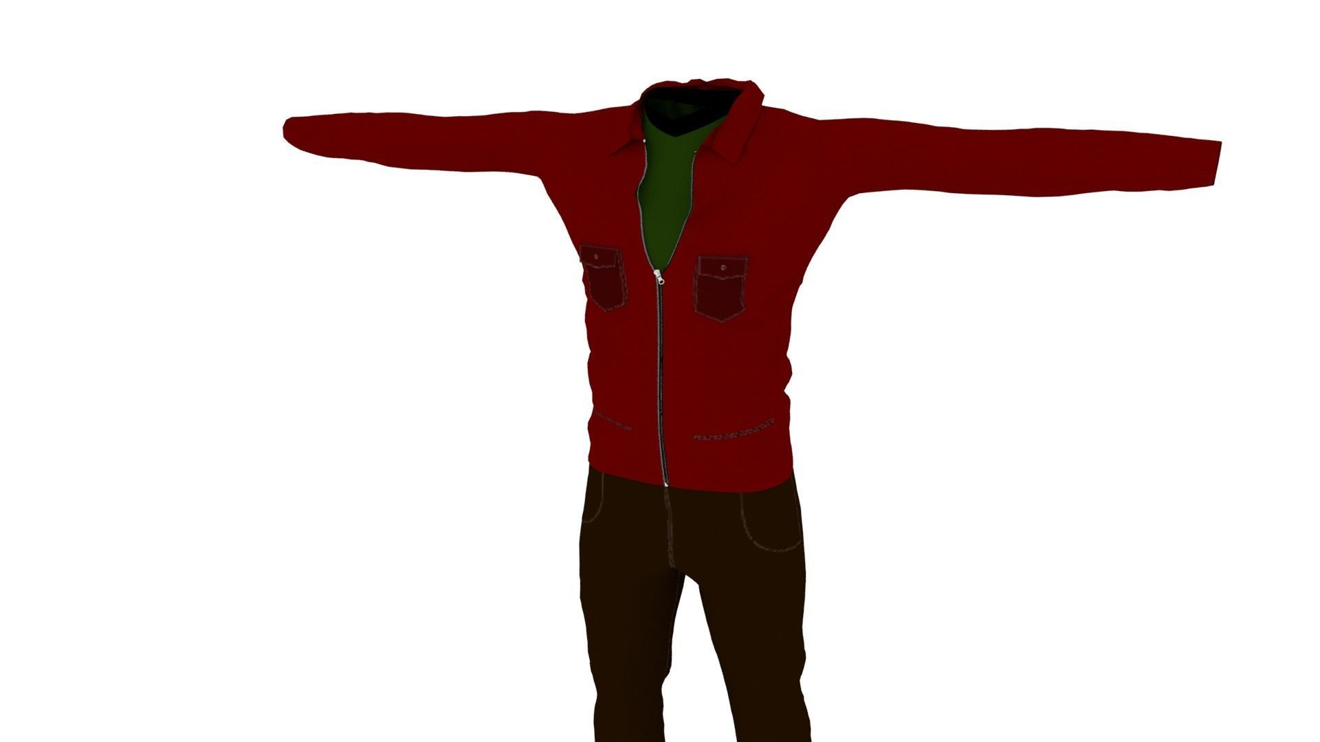 Man Outfit Low-poly 3D model_1