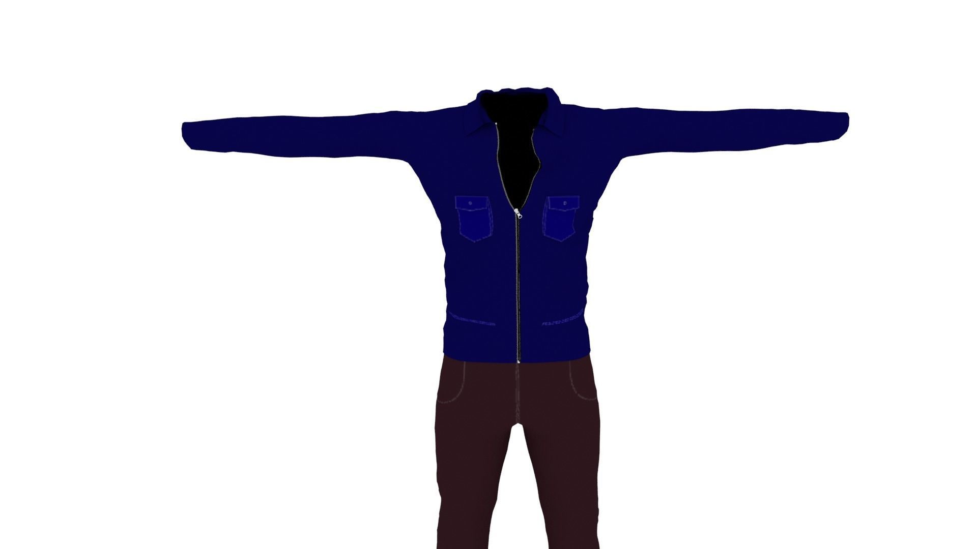 Man Outfit Low-poly 3D model_3