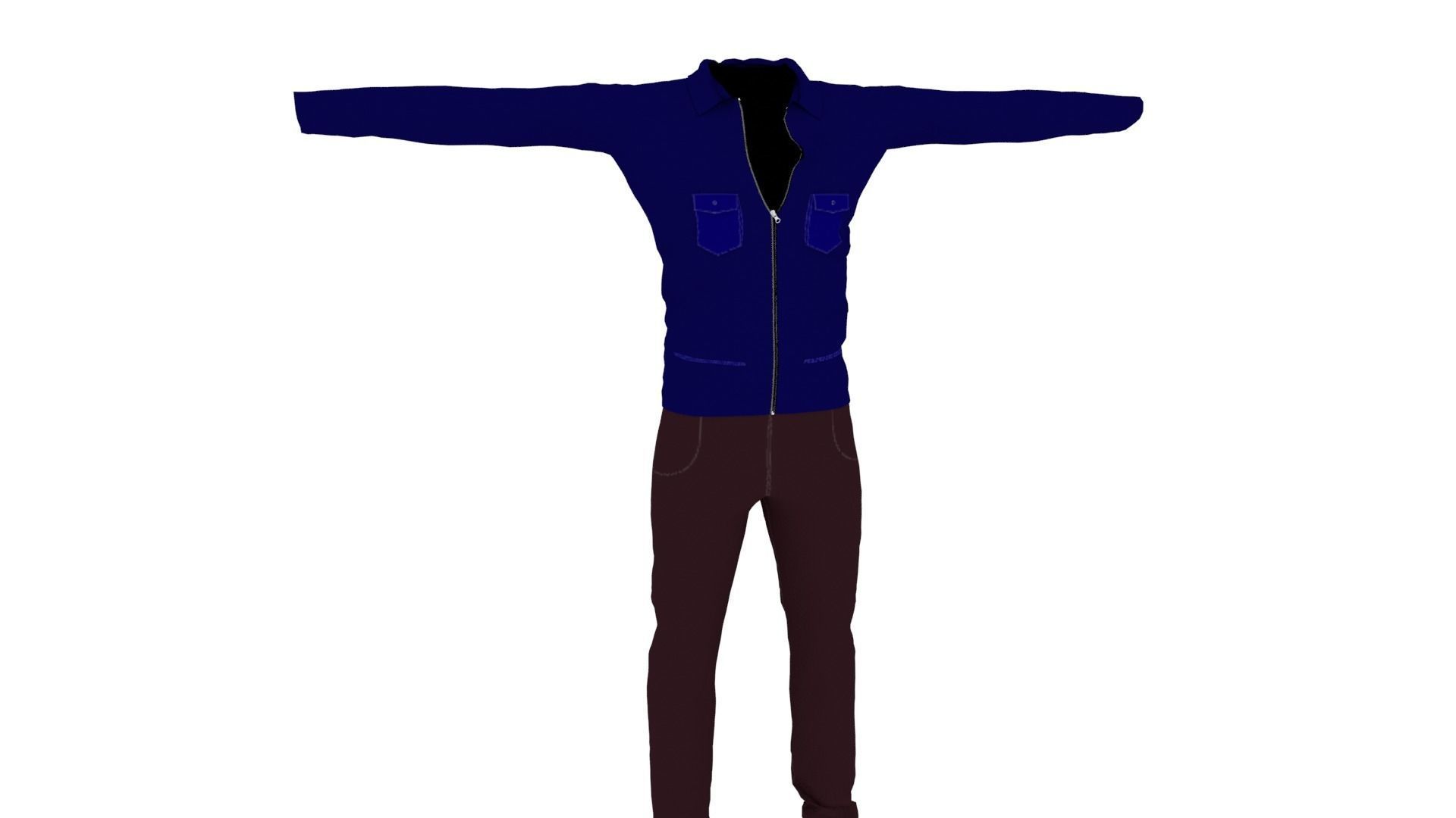 Man Outfit Low-poly 3D model_1