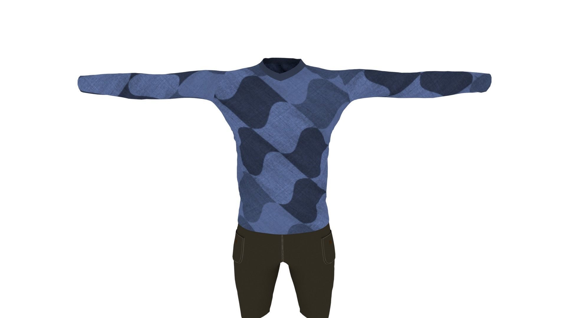 Man Outfit Low-poly 3D model_5