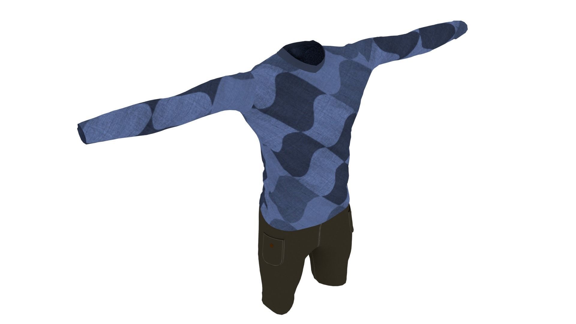 Man Outfit Low-poly 3D model_4
