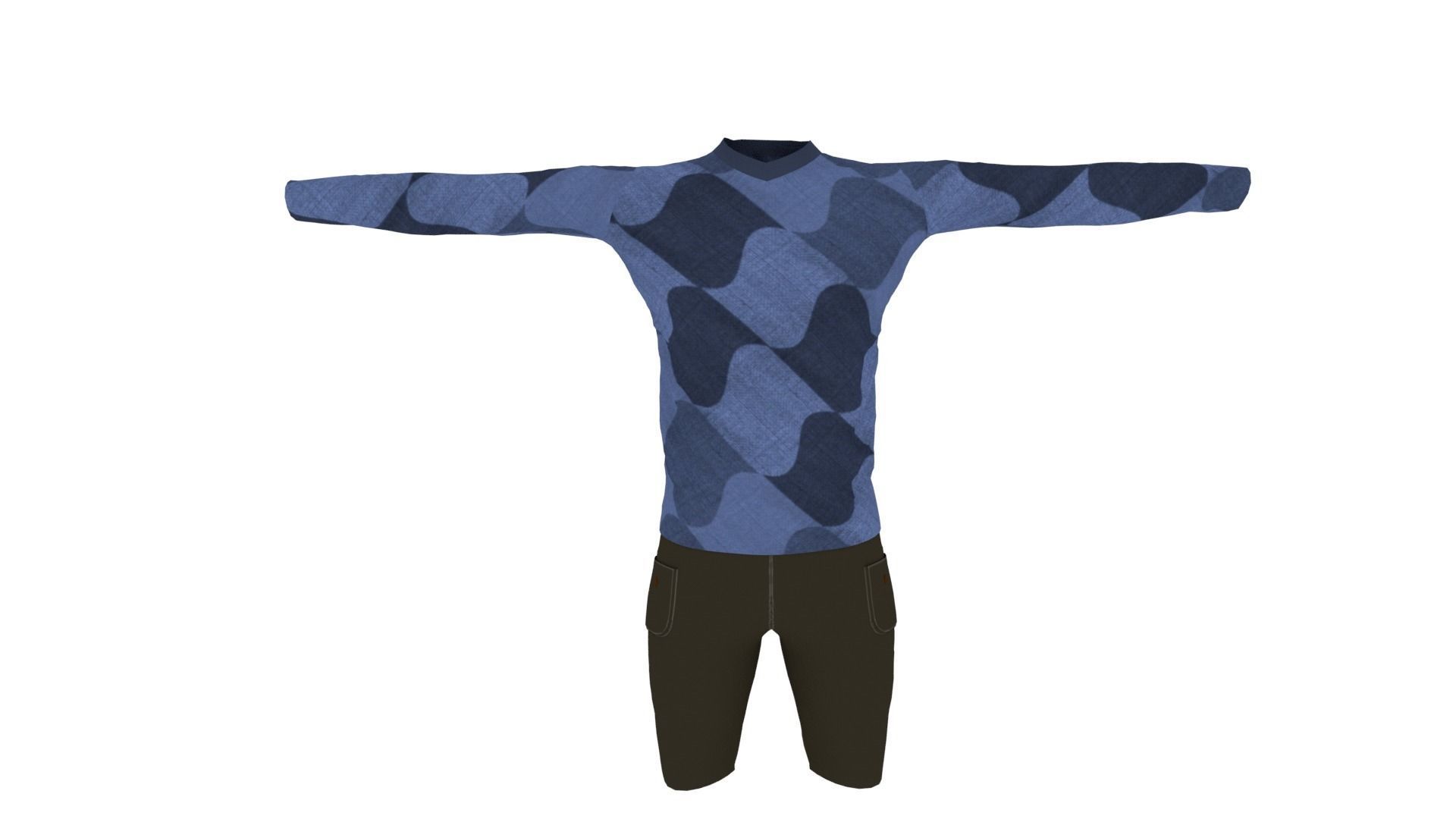 Man Outfit Low-poly 3D model_2