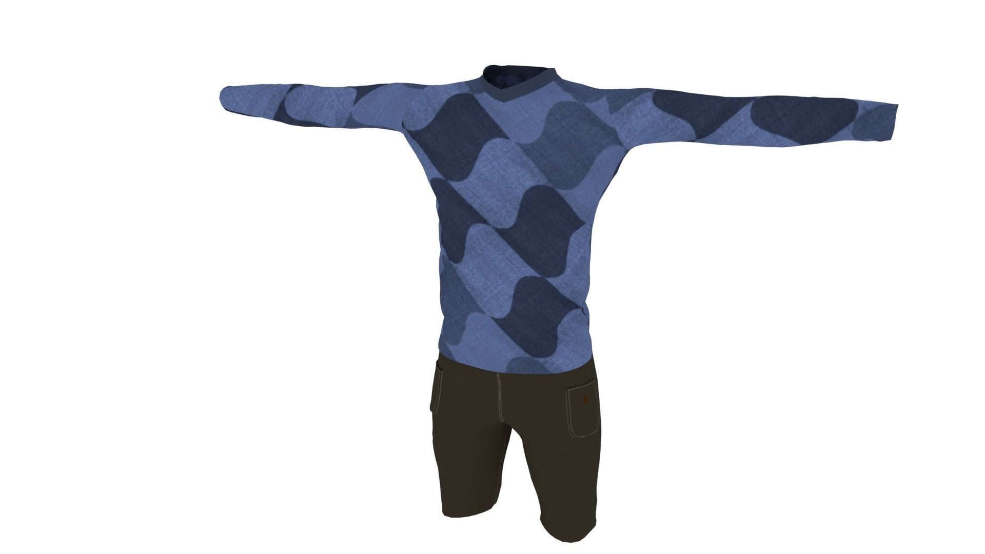 Man Outfit Low-poly 3D model_1