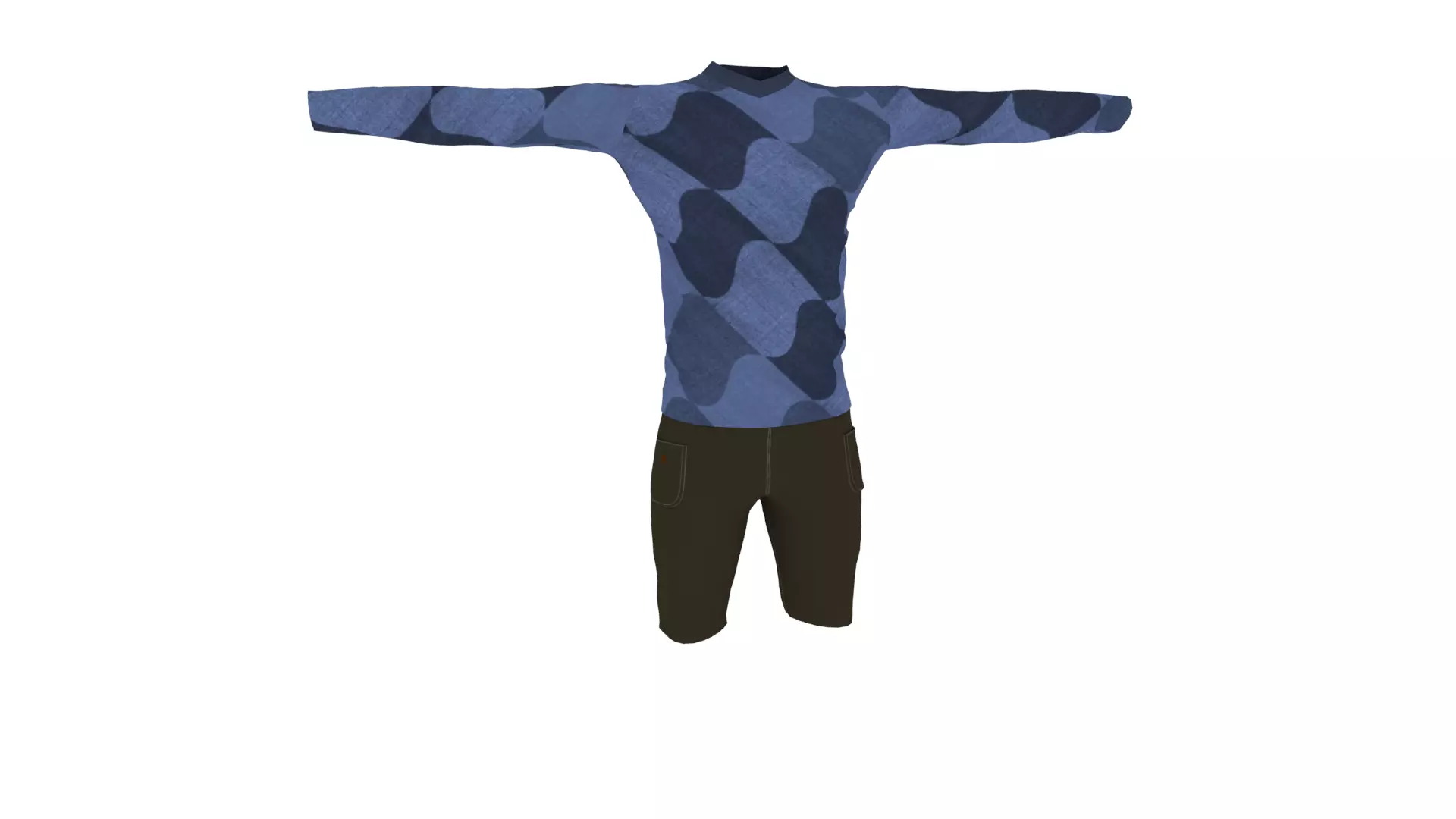 Man Outfit Low-poly 3D model_0