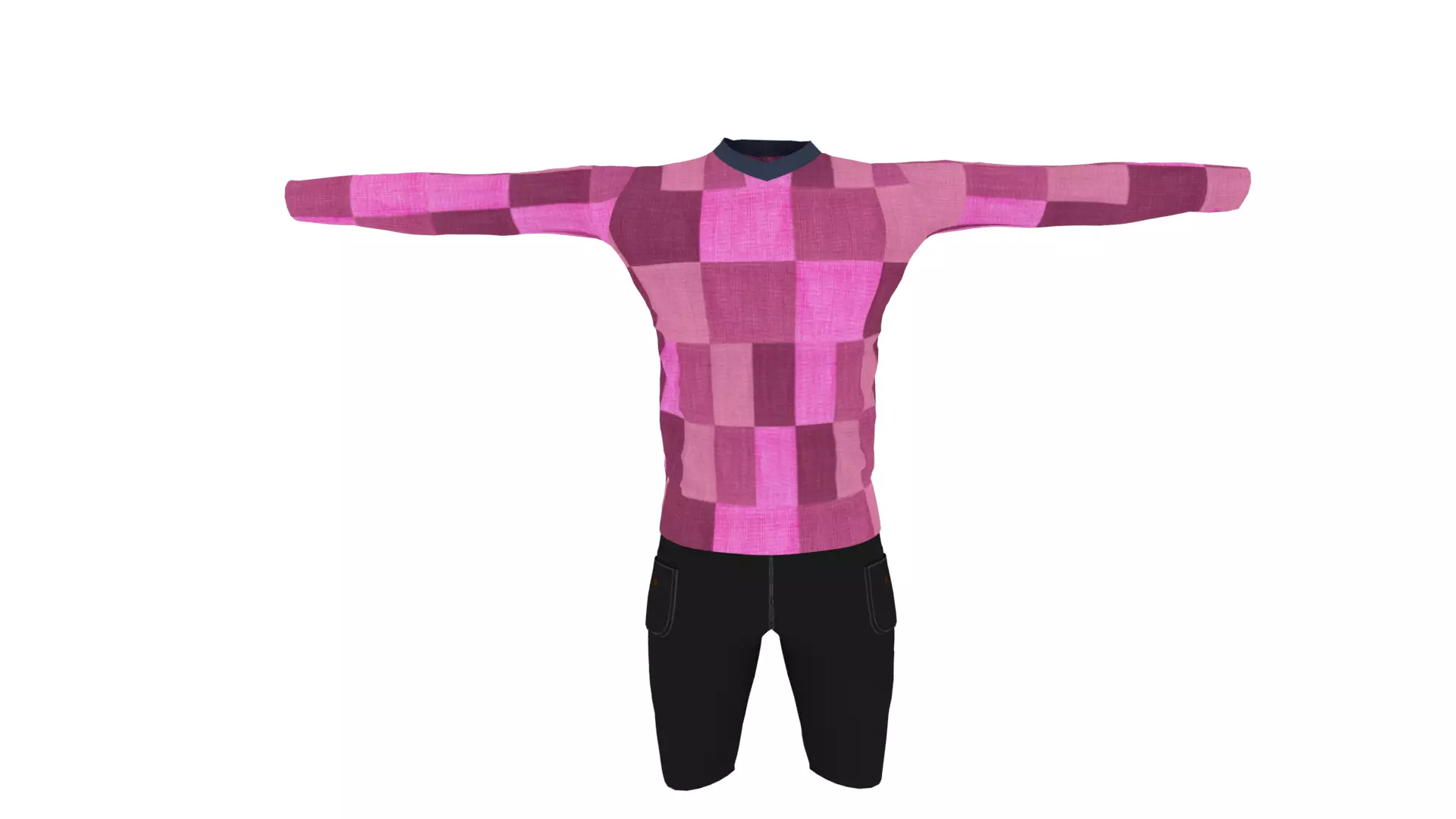Man Outfit Low-poly 3D model_0
