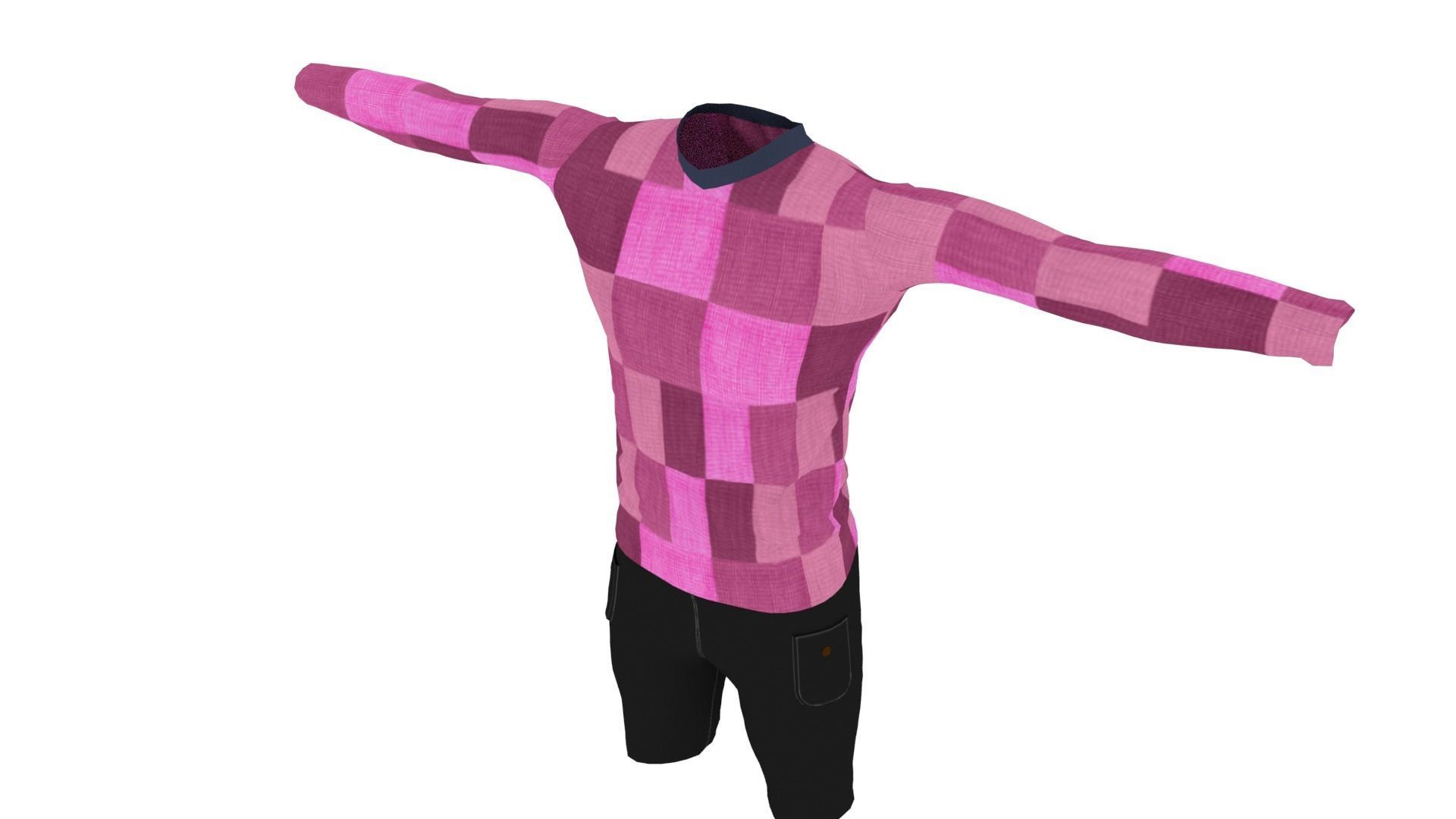 Man Outfit Low-poly 3D model_3