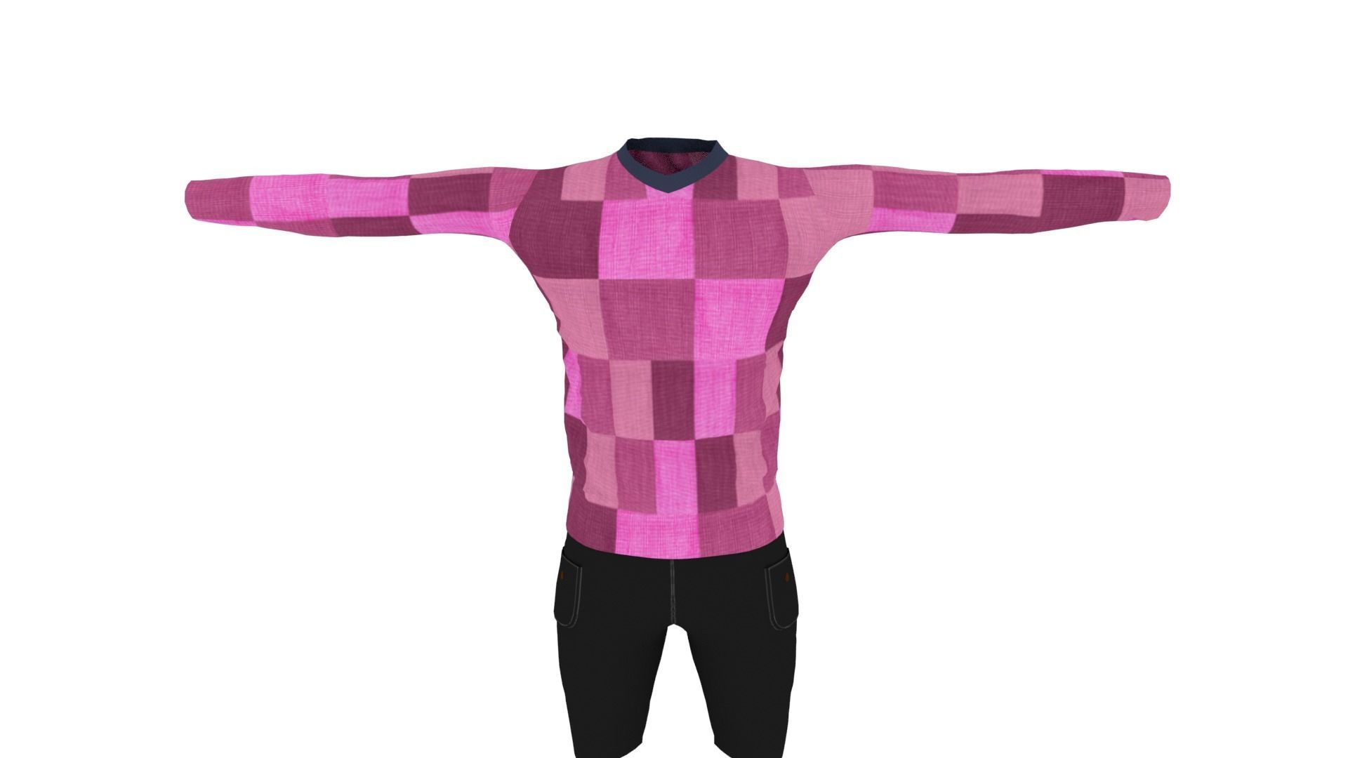 Man Outfit Low-poly 3D model_5