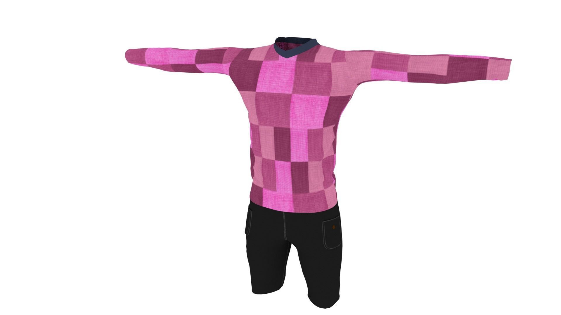 Man Outfit Low-poly 3D model_2
