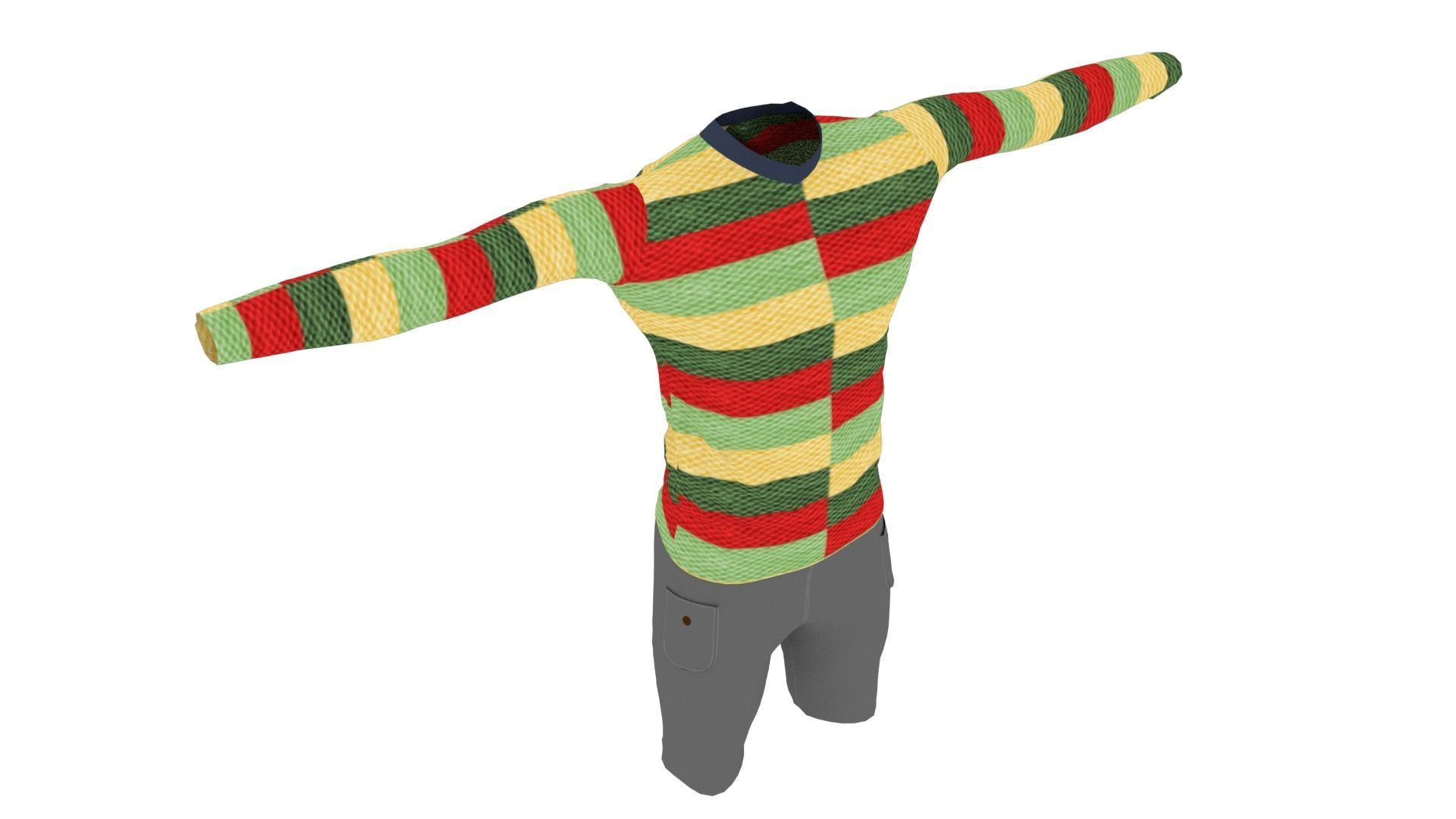 Man Outfit Low-poly 3D model_4