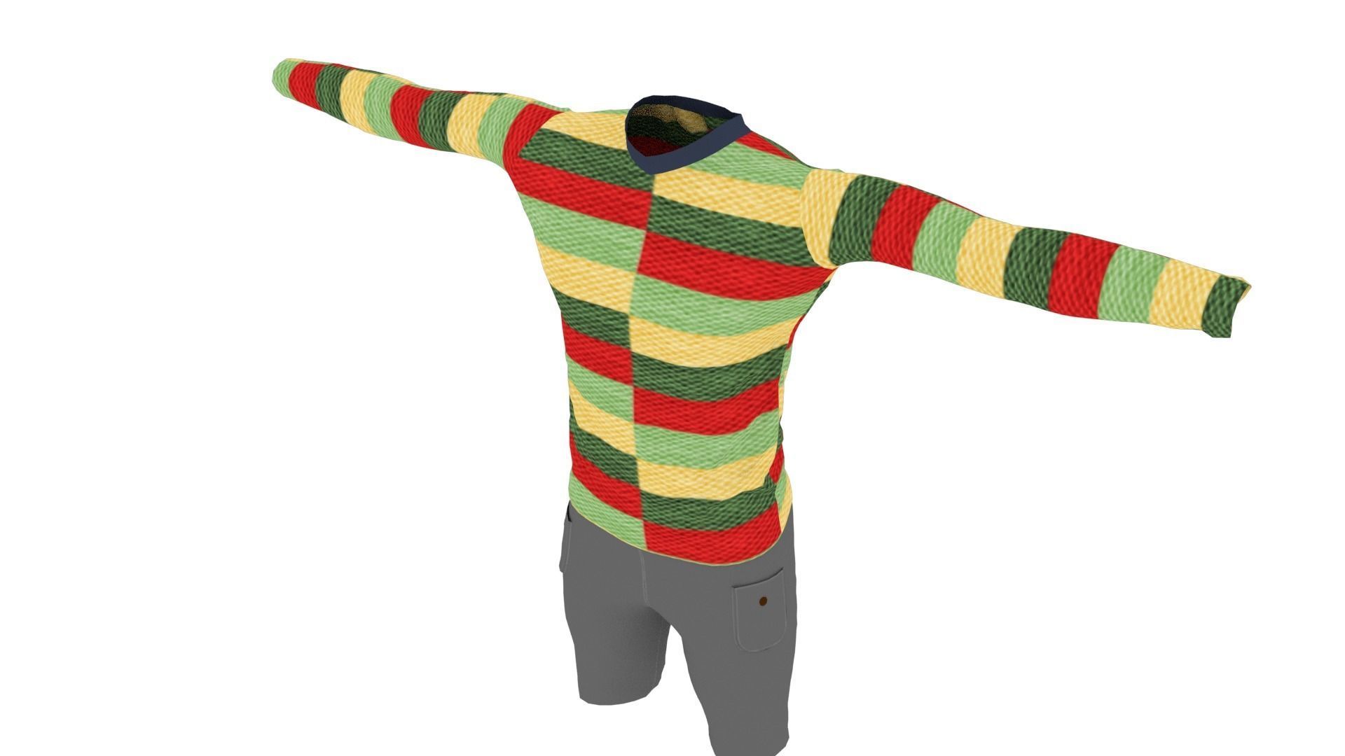 Man Outfit Low-poly 3D model_3