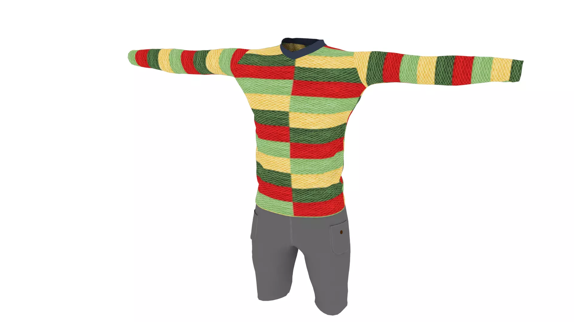 Man Outfit Low-poly 3D model_0