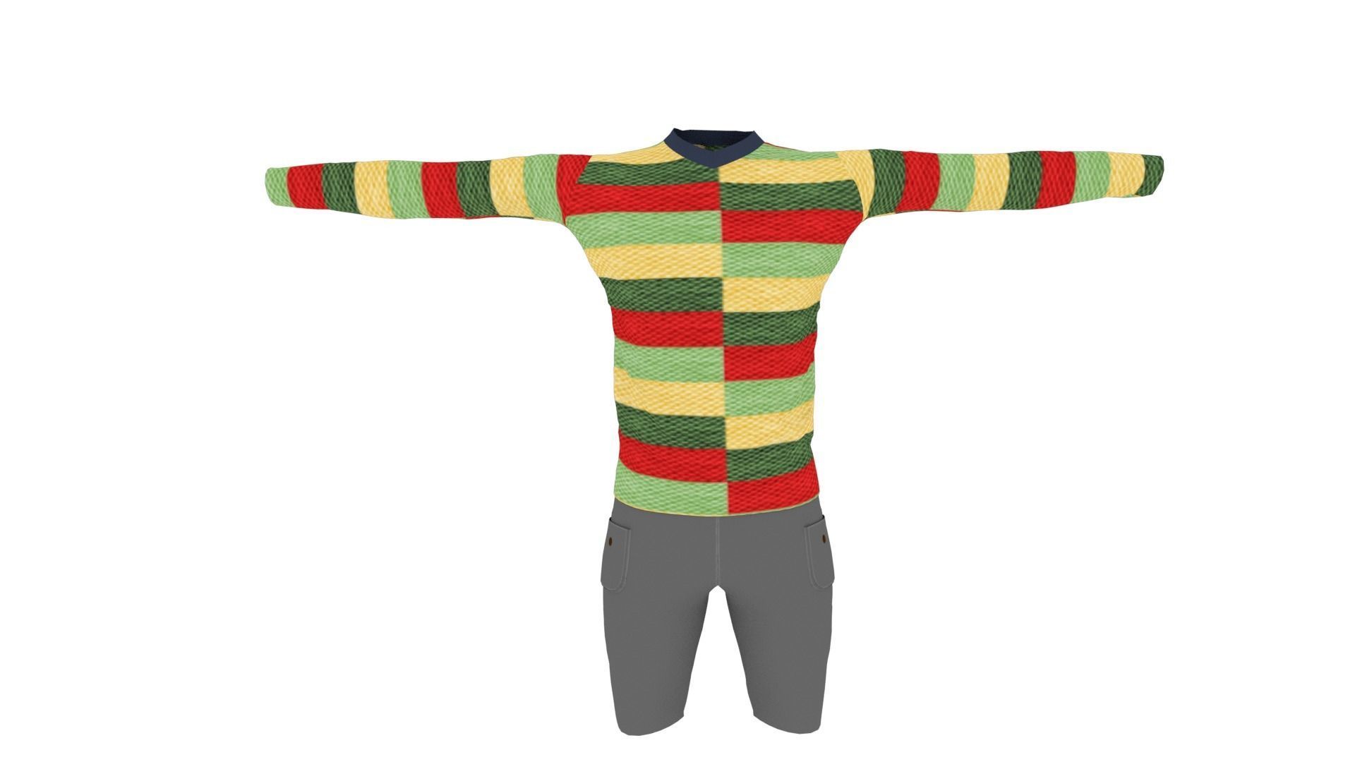 Man Outfit Low-poly 3D model_2