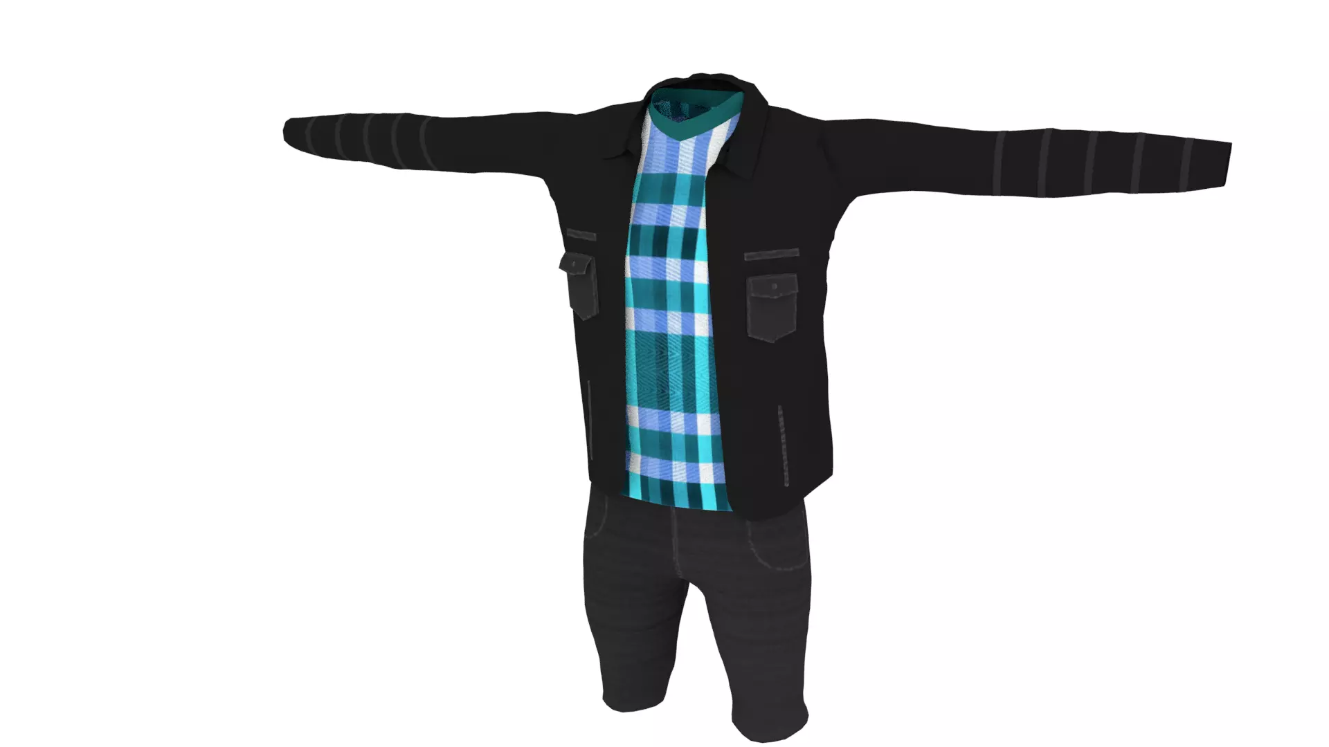 Man Outfit Low-poly 3D model_0