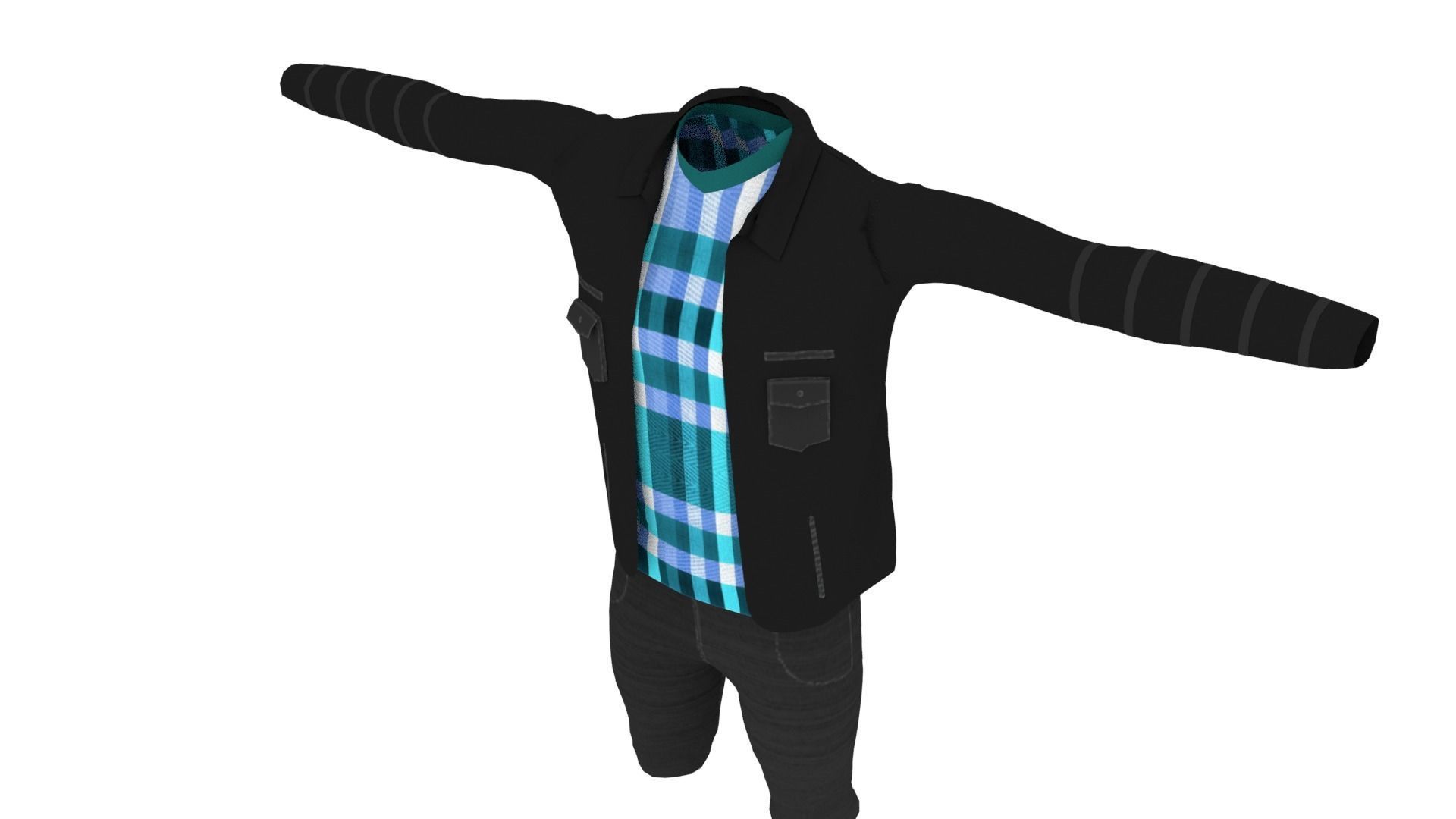 Man Outfit Low-poly 3D model_3