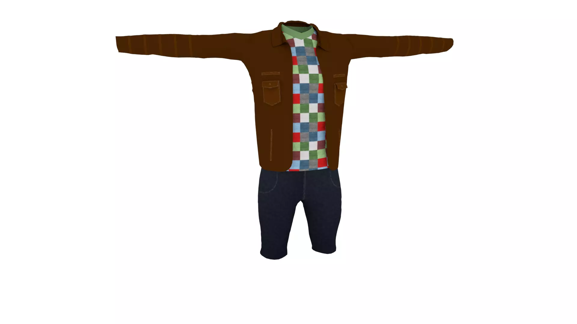 Man Outfit Low-poly 3D model_0