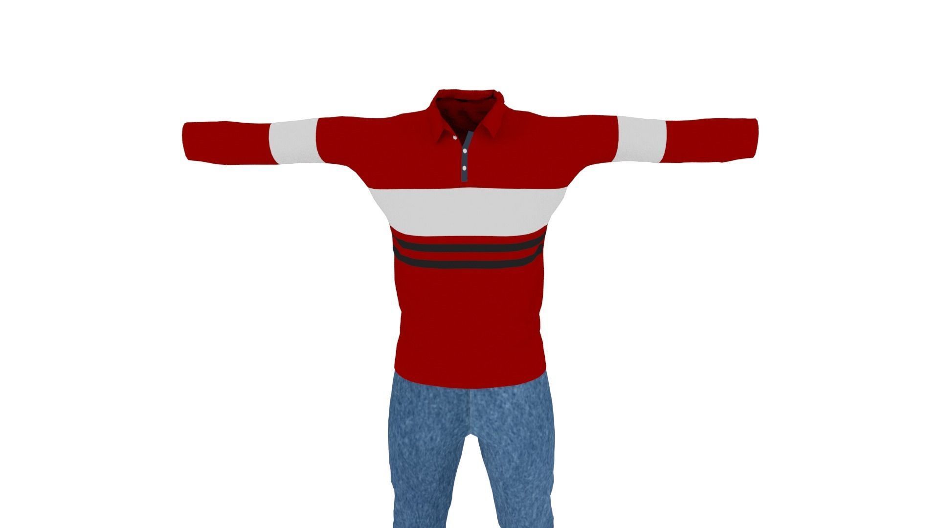 Man Outfit Low-poly 3D model_5
