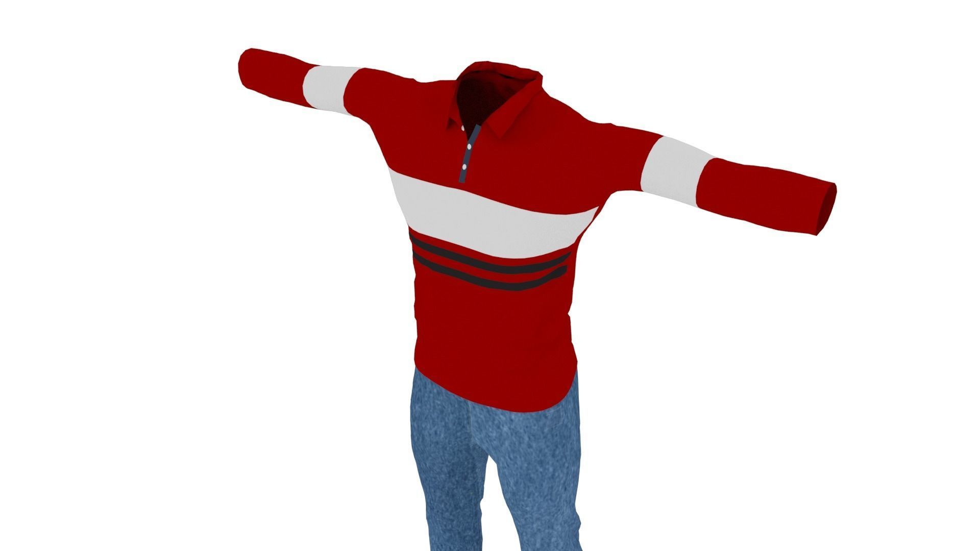 Man Outfit Low-poly 3D model_3