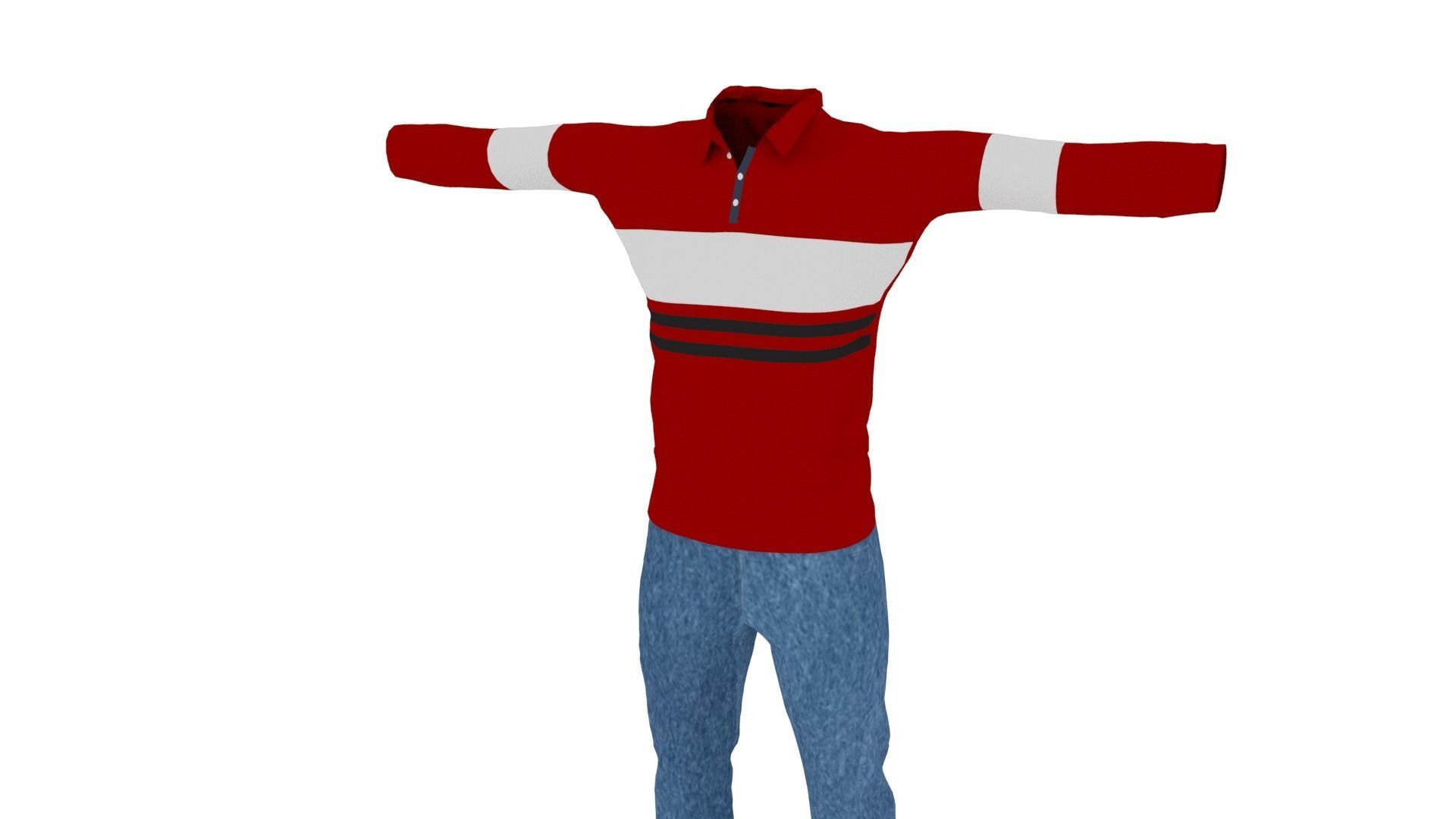 Man Outfit Low-poly 3D model_1