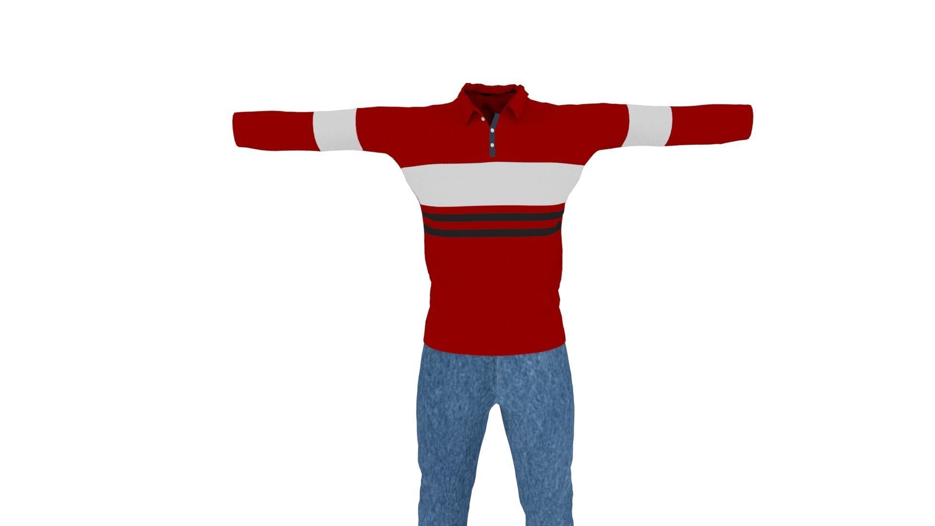 Man Outfit Low-poly 3D model_2