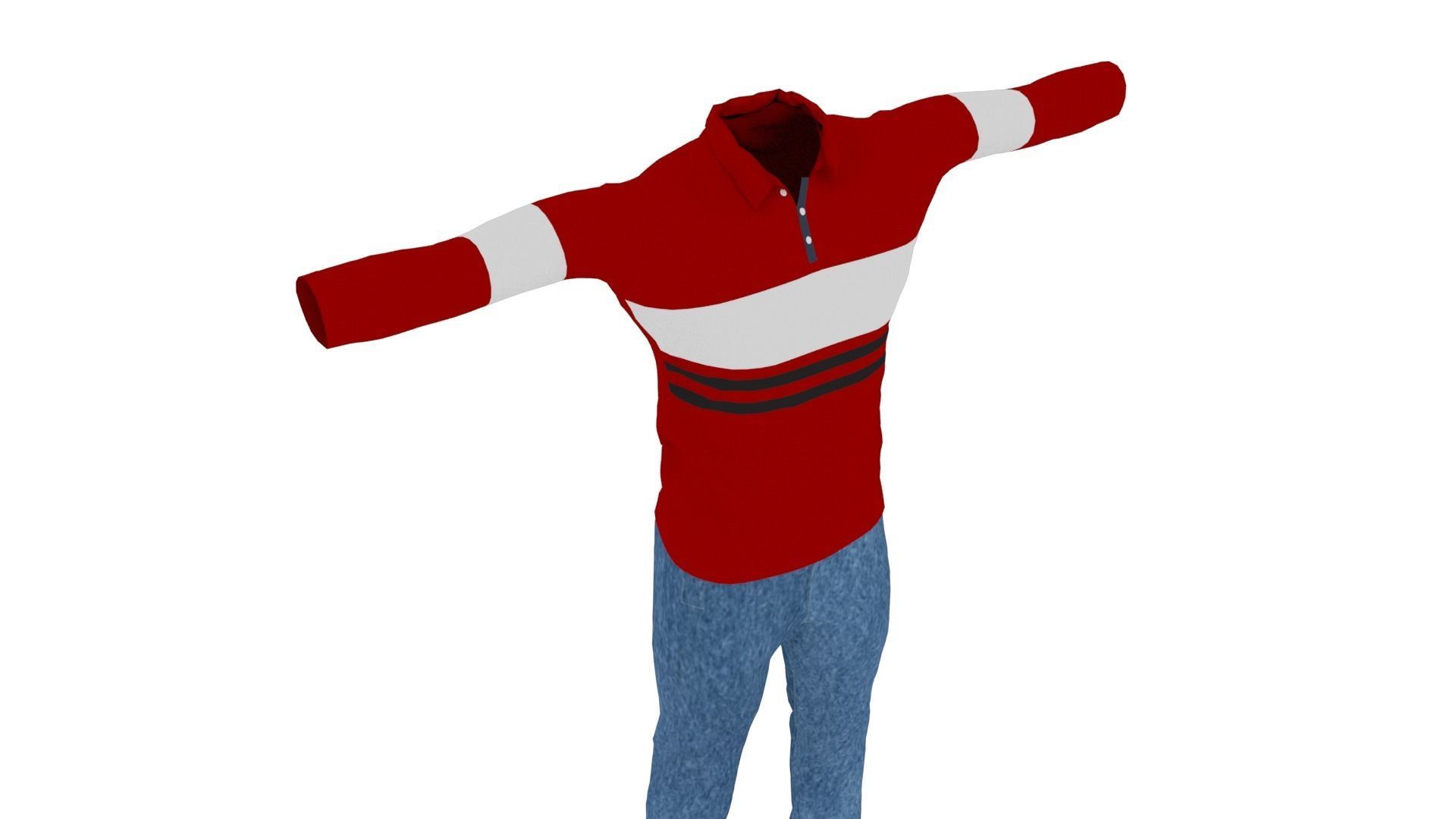 Man Outfit Low-poly 3D model_4